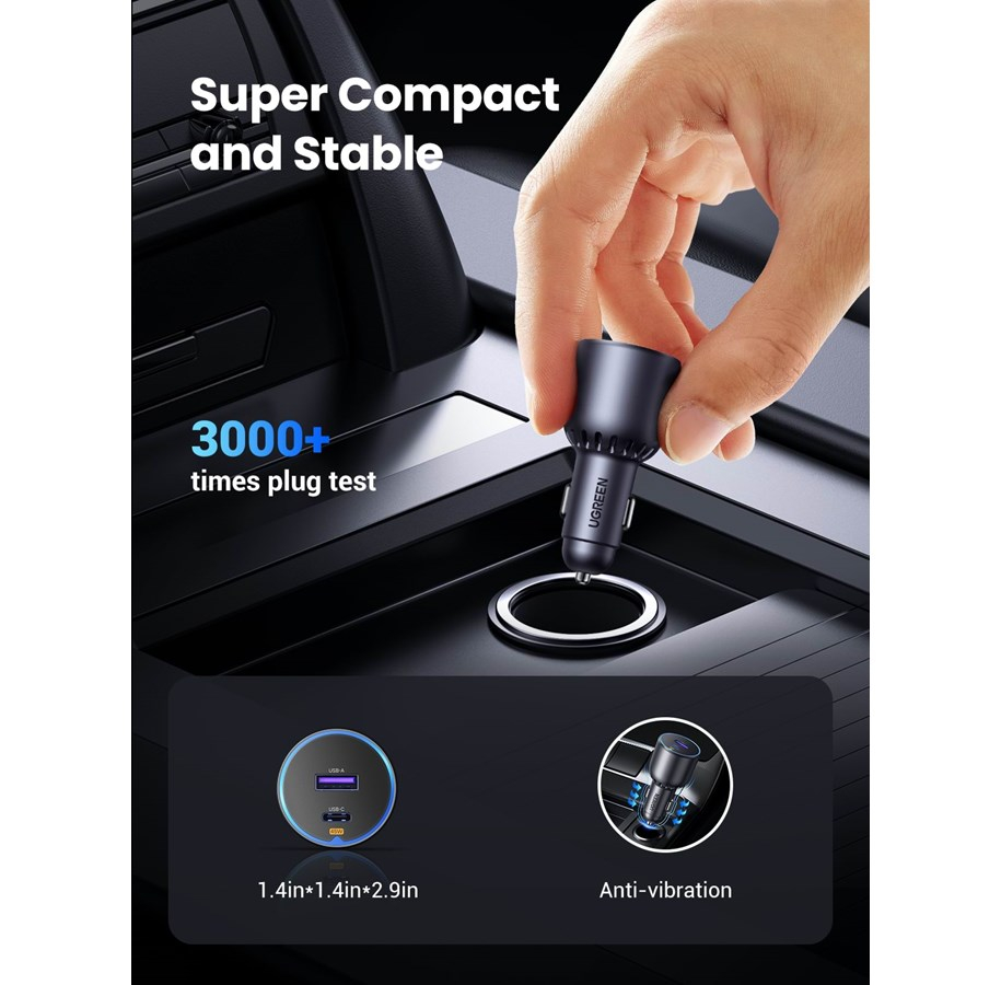 Auto punjač UGREEN 63W USB, USB-C (63W, USB, USB-C)-2