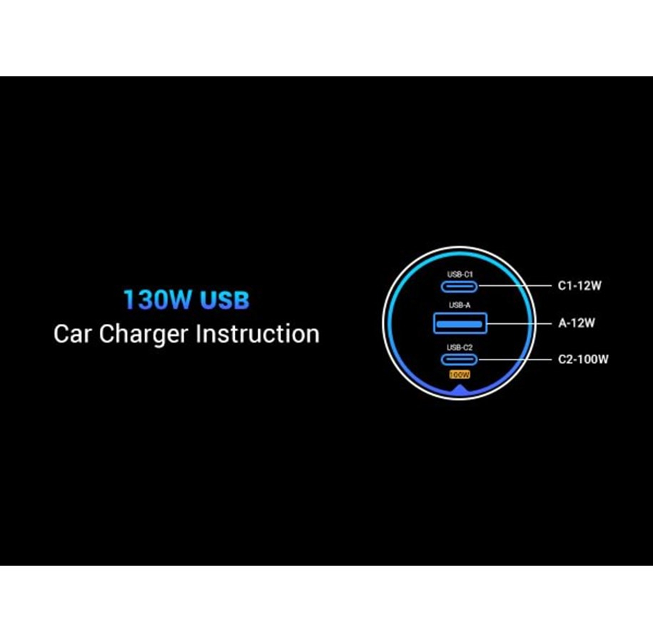 Auto punjač UGREEN 130W 3-Port Car Charger (130W, 3 priključka)-6