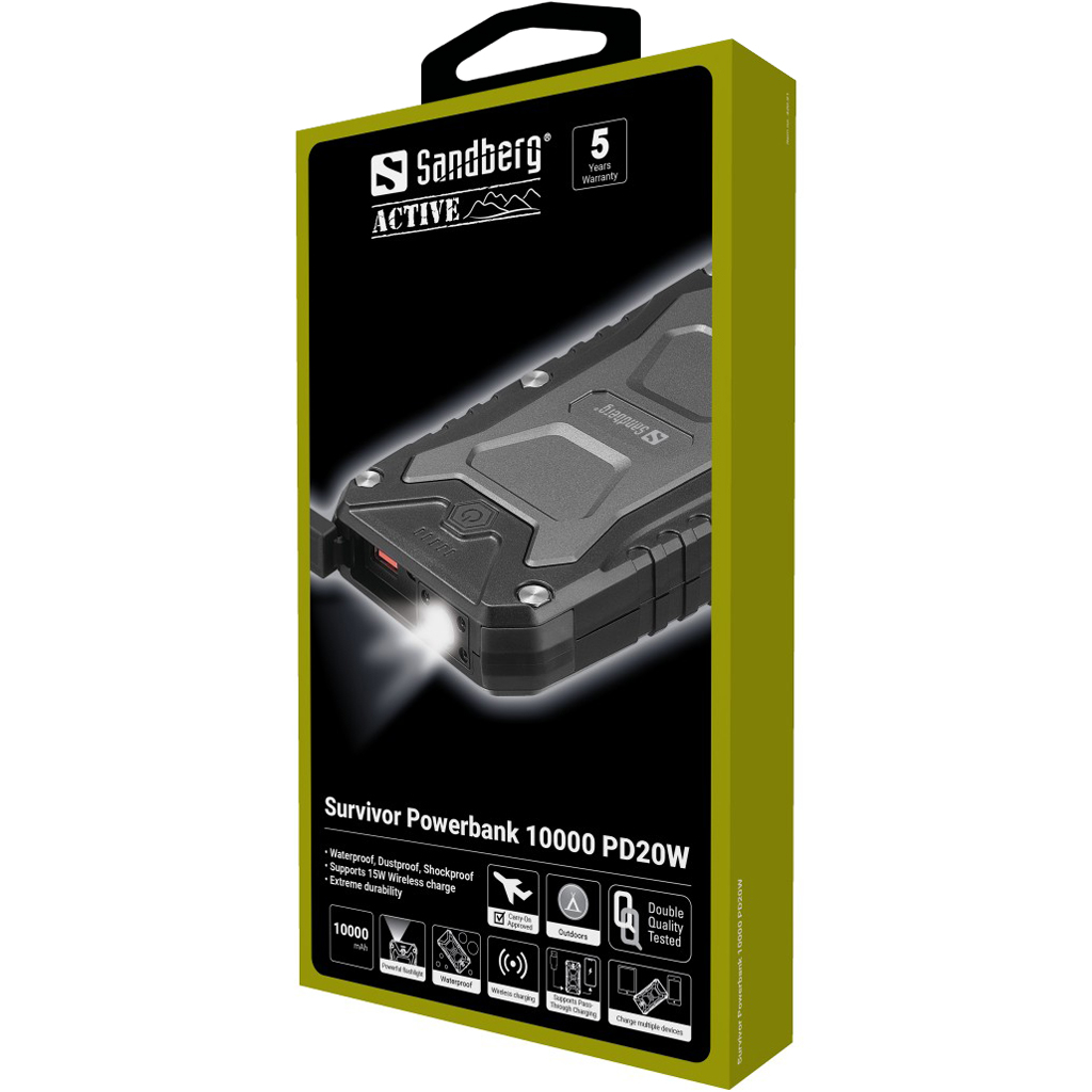 Sandberg Survivor Power Bank 10000 PD20W-0