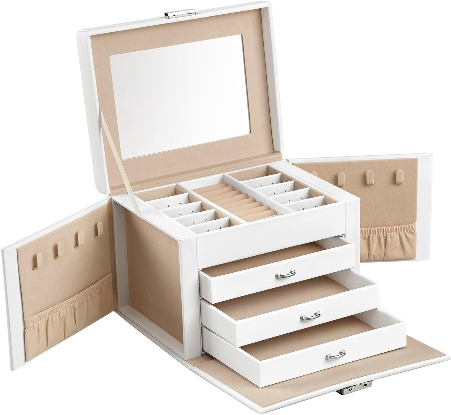 Kutija za nakit SONGMICS four-layer jewelry box (dimenzije 17.5 x 22.5 x 16.5 cm)-0