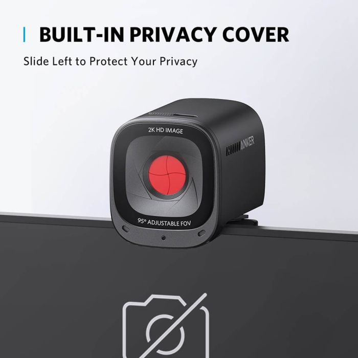 Web kamera ANKER PowerConf C200 (2K rezolucija, 1080p@30fps, AI smanjenje buke, USB 2.0, pokrivač za privatnost)-13