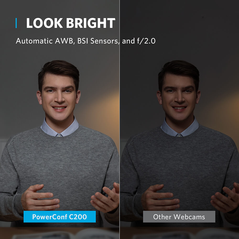 Web kamera ANKER PowerConf C200 (2K rezolucija, 1080p@30fps, AI smanjenje buke, USB 2.0, pokrivač za privatnost)-5