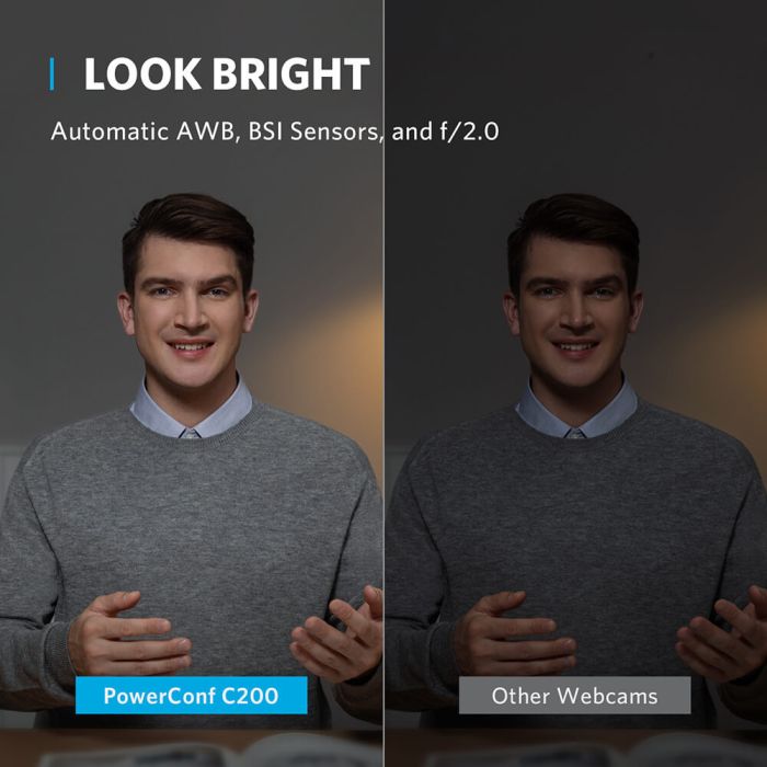 Web kamera ANKER PowerConf C200 (2K rezolucija, 1080p@30fps, AI smanjenje buke, USB 2.0, pokrivač za privatnost)-12