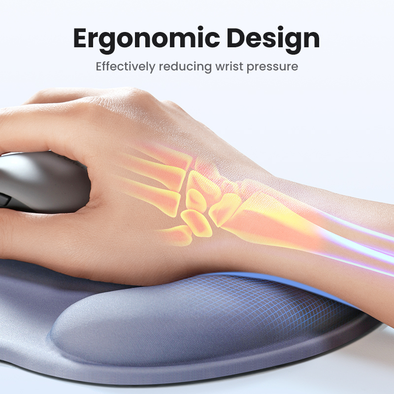 Podloga za miša UGREEN ergonomska s naslonom za zapešće siva plava-3