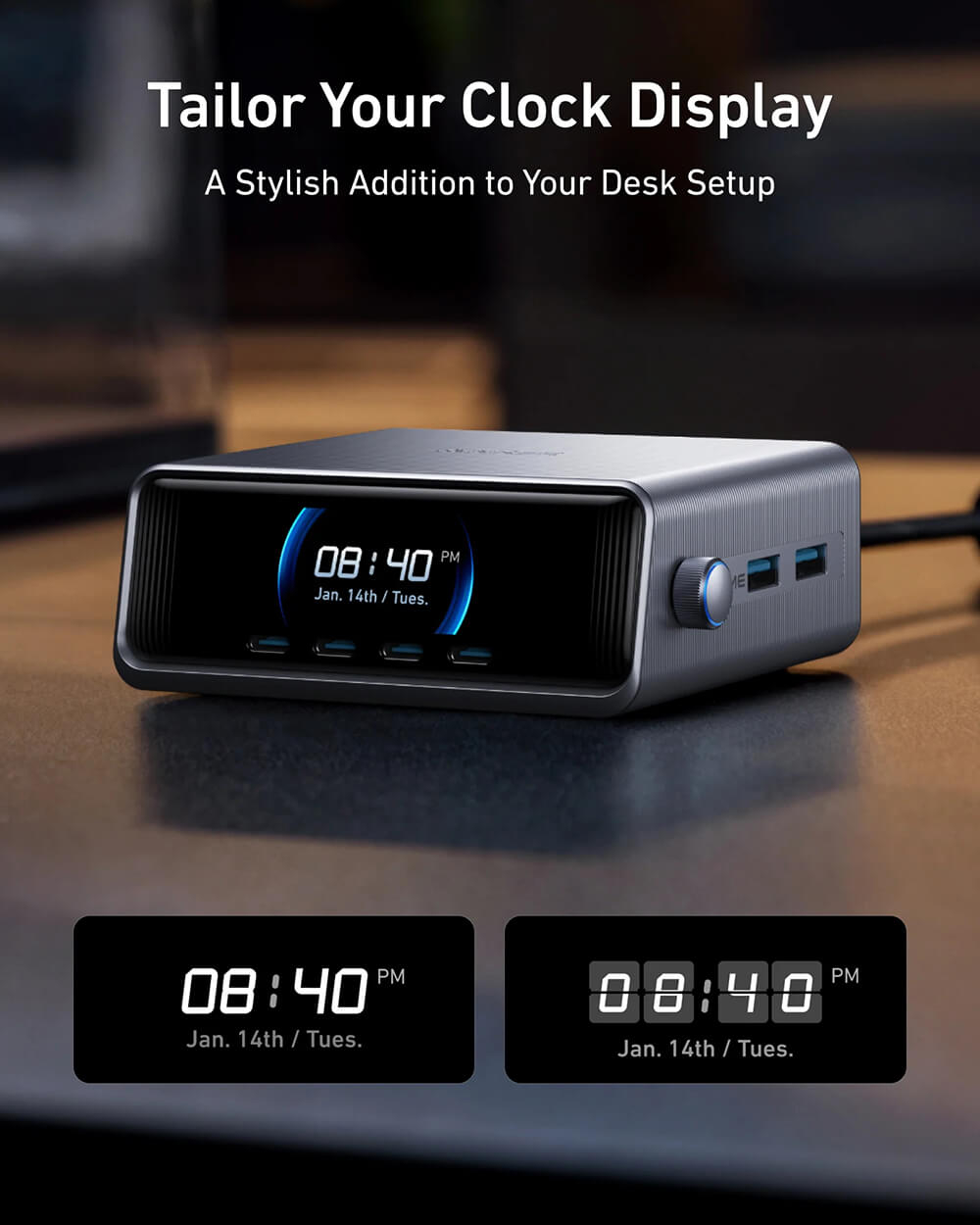 Punjač ANKER Prime GaN 2x USB-A/4x USB-C 250W, A2345341, crni-5