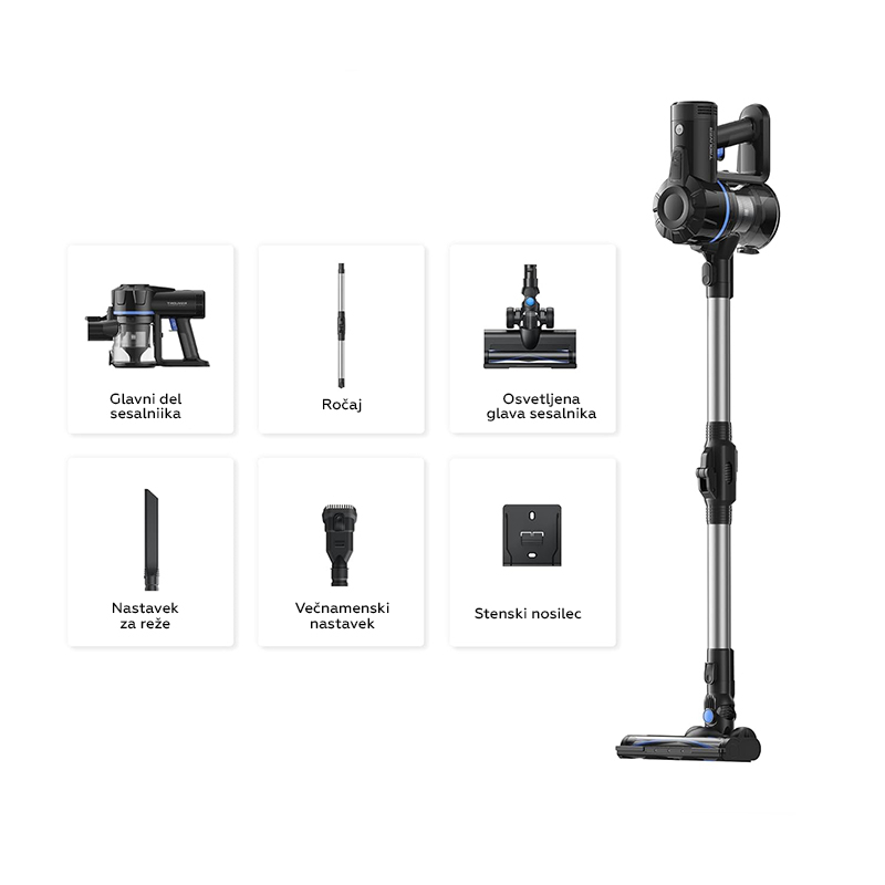 Štapni usisavač MOVA J10 (150 W, 8000 Pa, do 35 min, sklopiva cijev, crna boja)-9