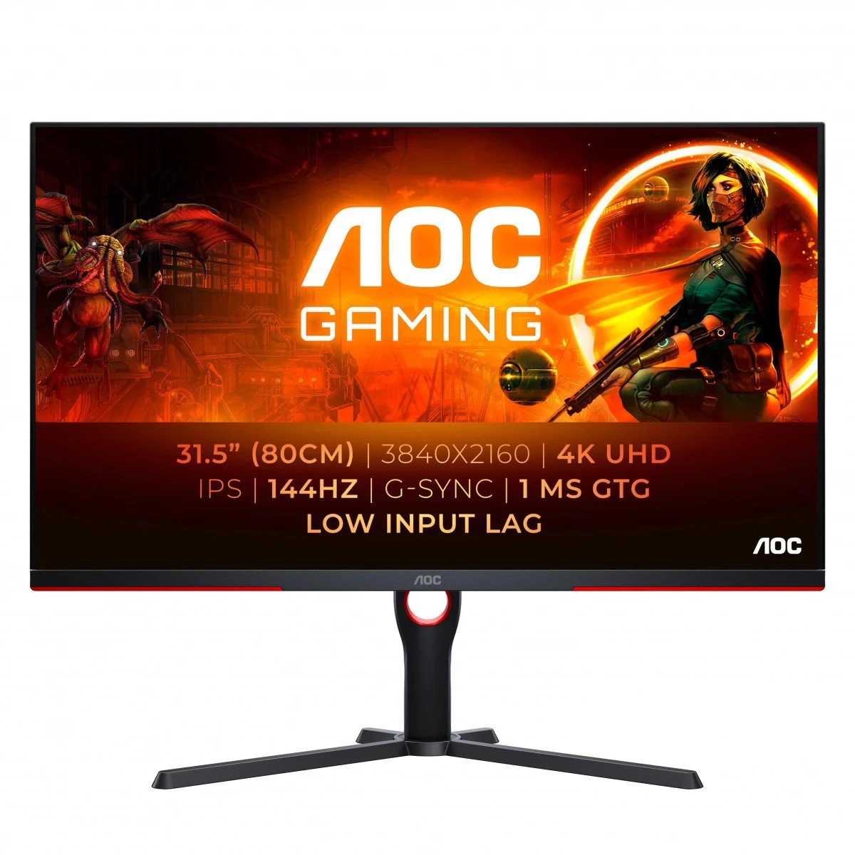 Gaming monitor AOC U32G3X (31.5", IPS, 4K UHD, 144Hz, 1ms, 3840x2160, HDMI 2.1, DisplayPort 1.4, HDR400, G-Sync)-12