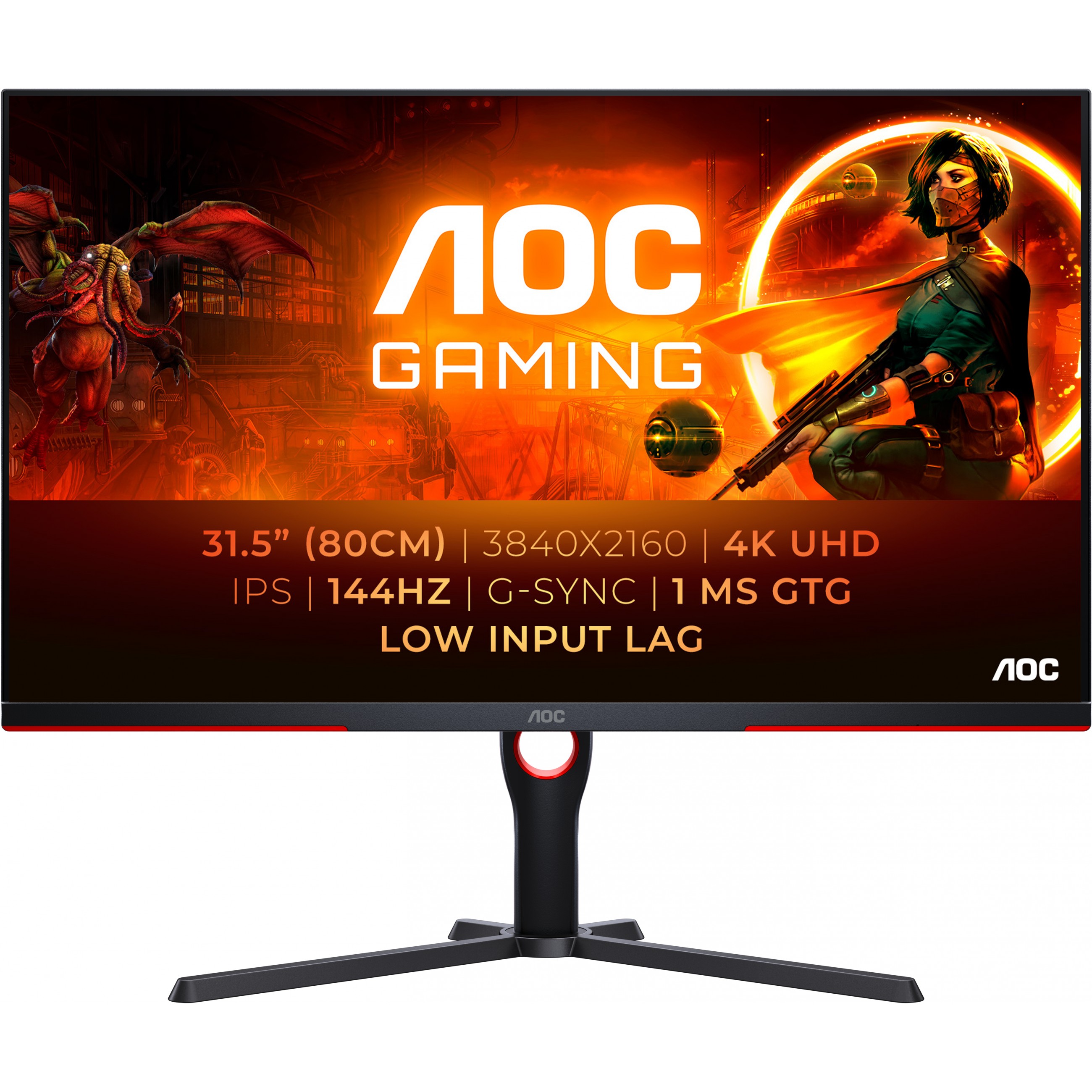 Gaming monitor AOC U32G3X (31.5", IPS, 4K UHD, 144Hz, 1ms, 3840x2160, HDMI 2.1, DisplayPort 1.4, HDR400, G-Sync)-10