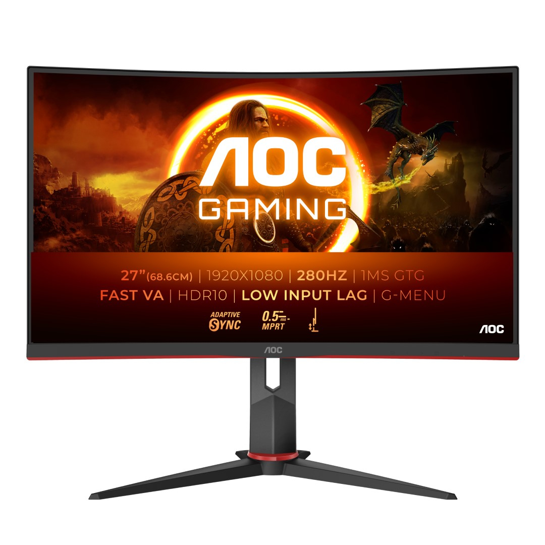 Monitor AOC C27G2Z3 (27" VA, 280Hz, 1920x1080 FHD, zakrivljeni) crni