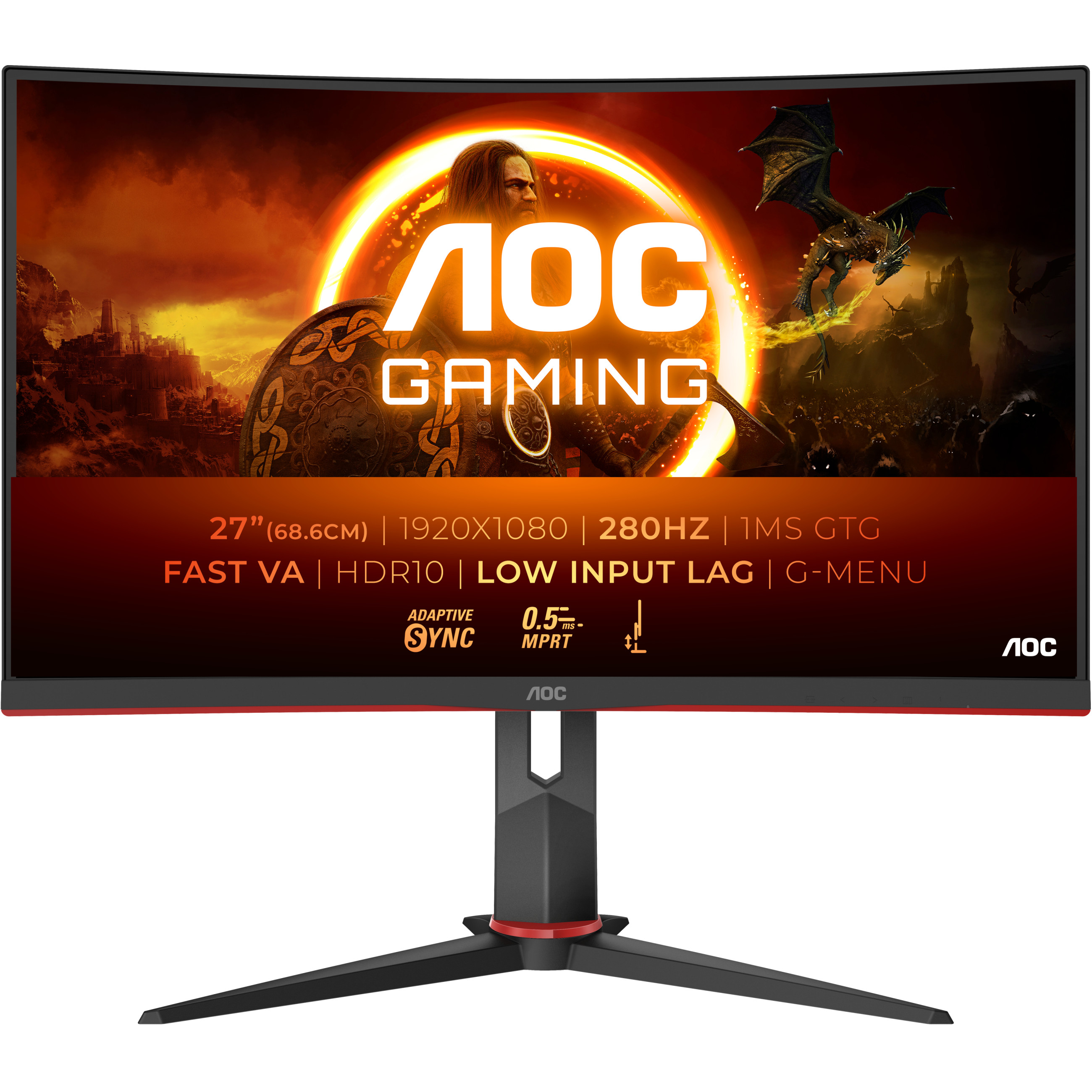 Monitor AOC C27G2Z3 (27" VA, 280Hz, 1920x1080 FHD, zakrivljeni) crni-13
