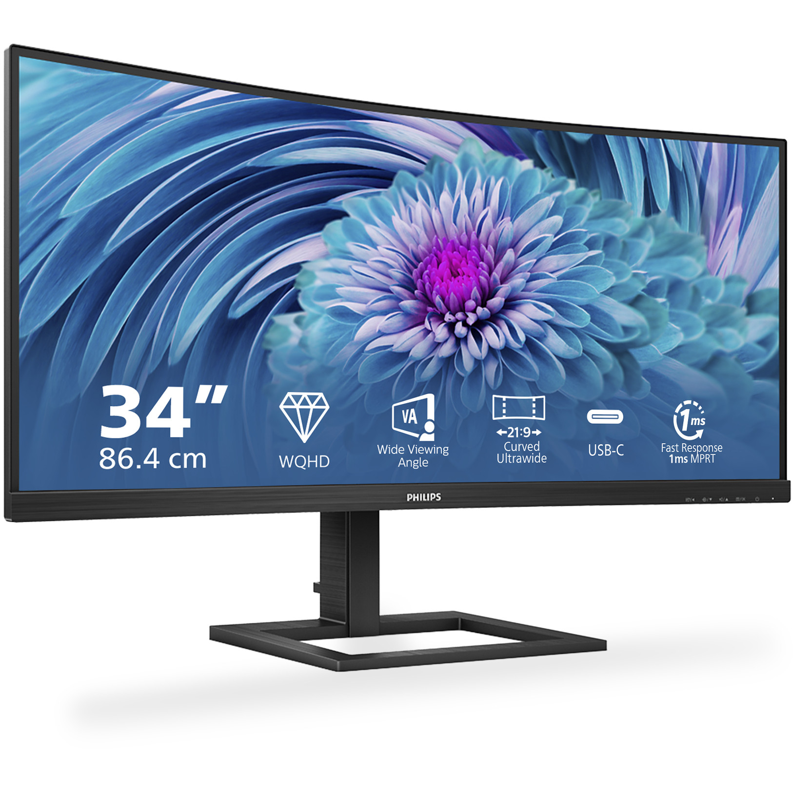 Monitor PHILIPS 346E2CUAE 34" UltraWide curved (3440x1440, 100Hz, VA, USB-C 65W)-19