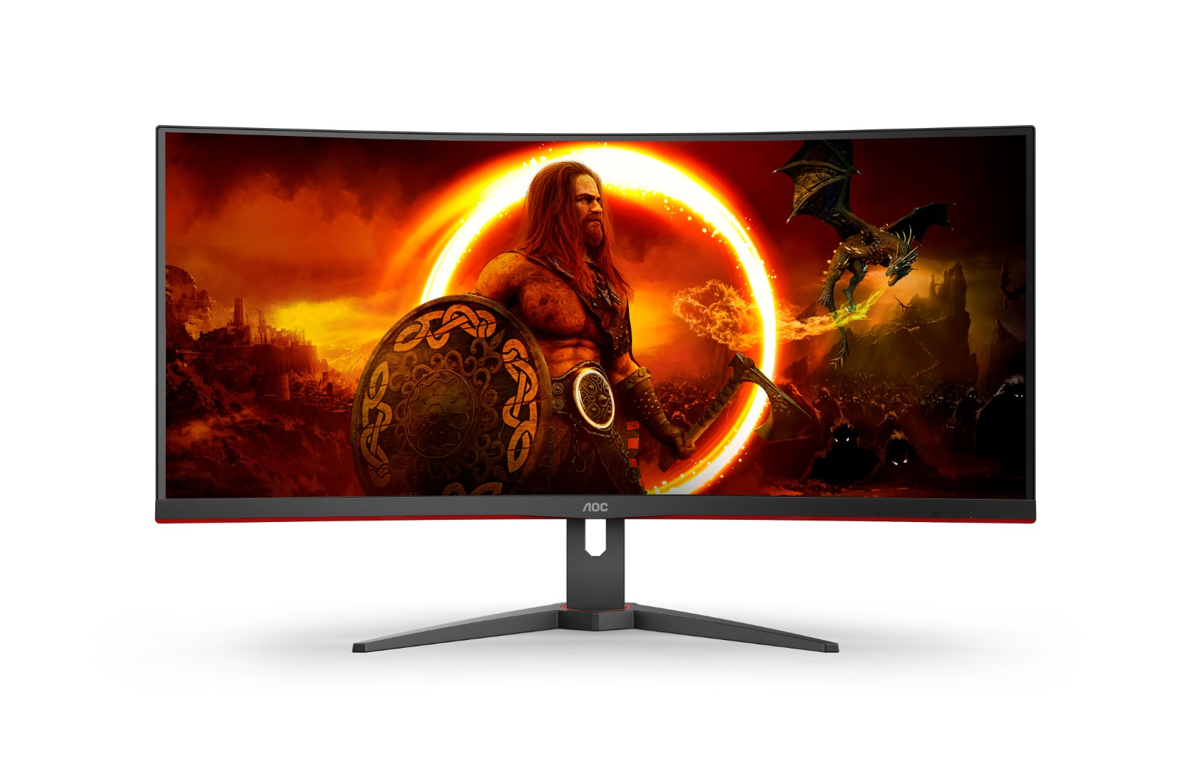Monitor AOC CU34G2XE (34" VA, 144Hz, 3440x1440 UWQHD, zakrivljeni) crni-1