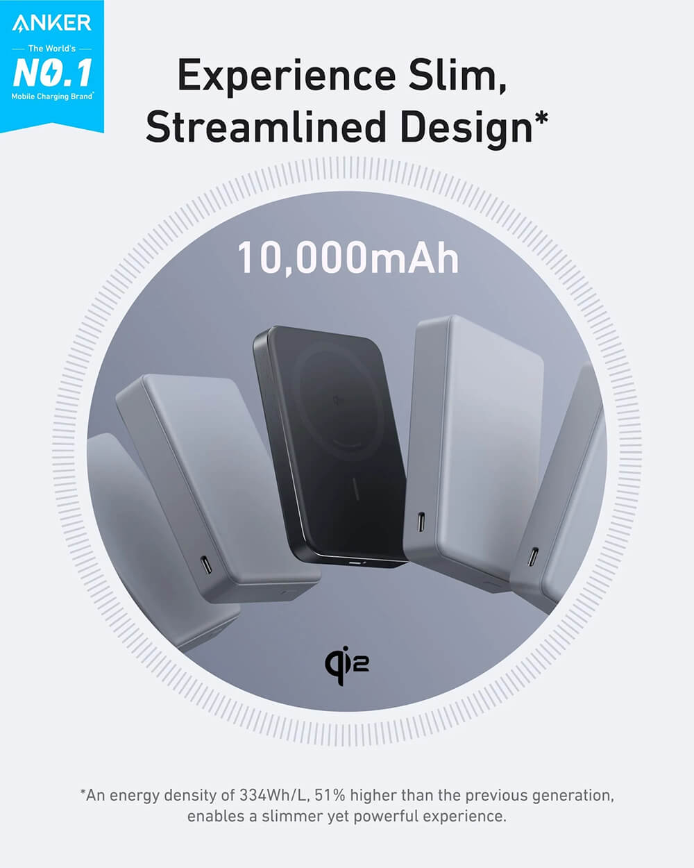 Prijenosna baterija ANKER MagGo 10K Slim (10000 mAh, 15 W bežično, 30 W USB-C, crna)-2
