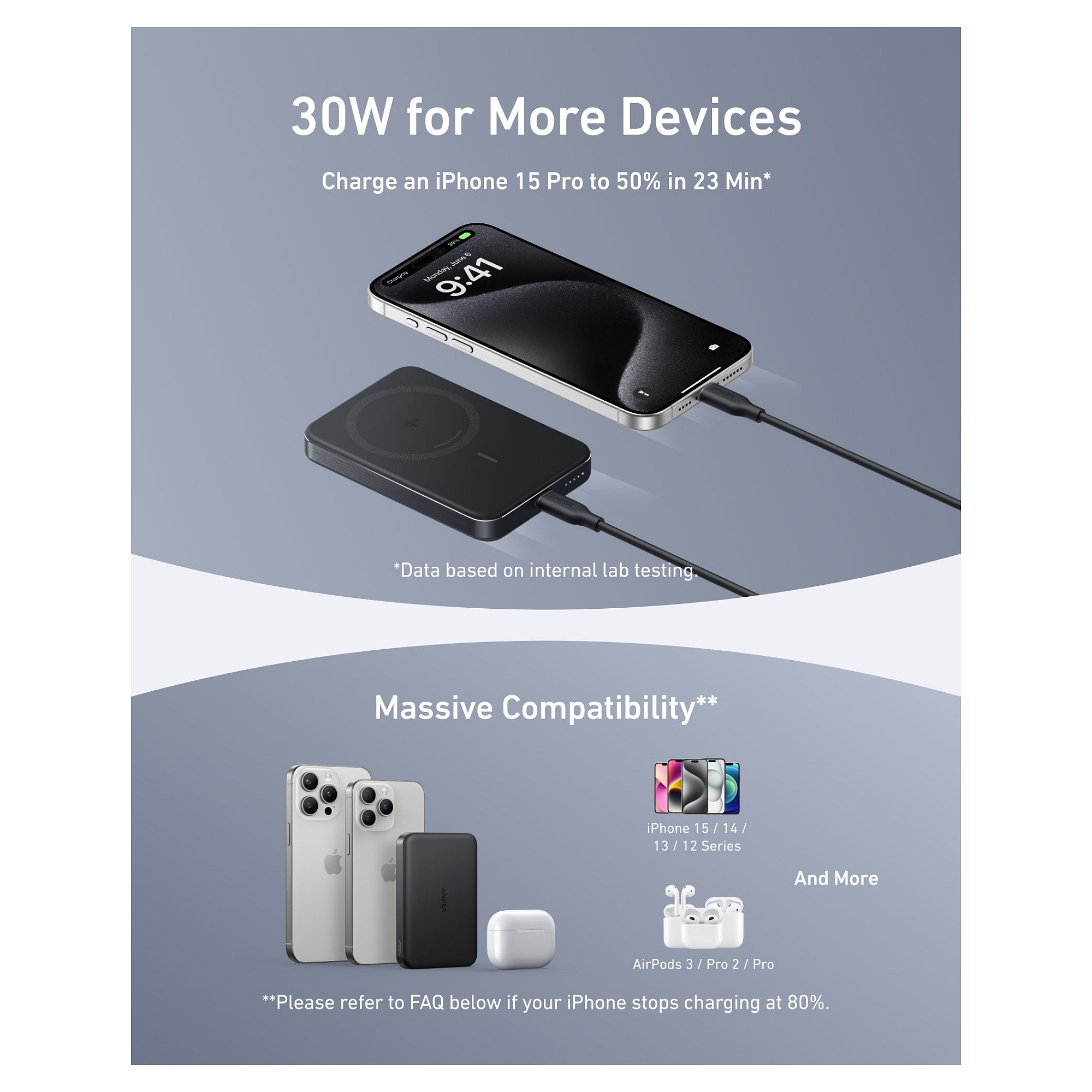Prijenosna baterija ANKER MagGo 10K Slim (10000 mAh, 15 W bežično, 30 W USB-C, crna)-13