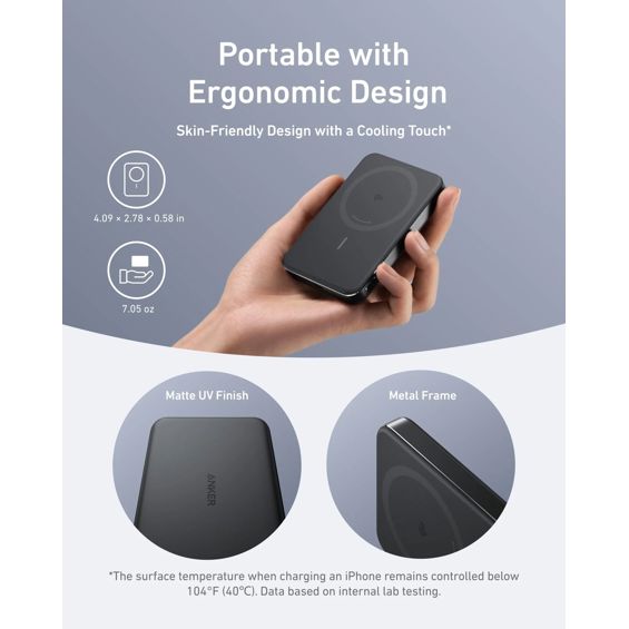 Prijenosna baterija ANKER MagGo 10K Slim (10000 mAh, 15 W bežično, 30 W USB-C, crna)-17