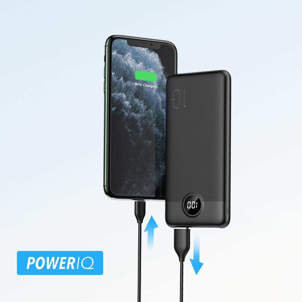 Prijenosna baterija VEGER L10S (10.000 mAh, 20W PD, LCD, crna)-5