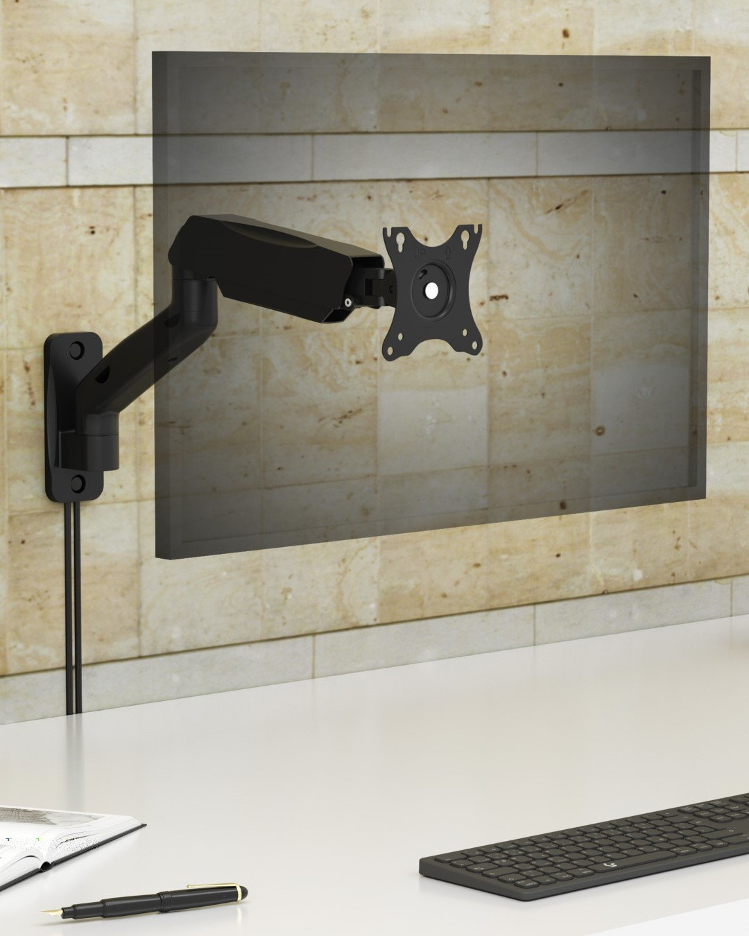 Icybox IB-MS103-W column support for monitors up to 9kg-4