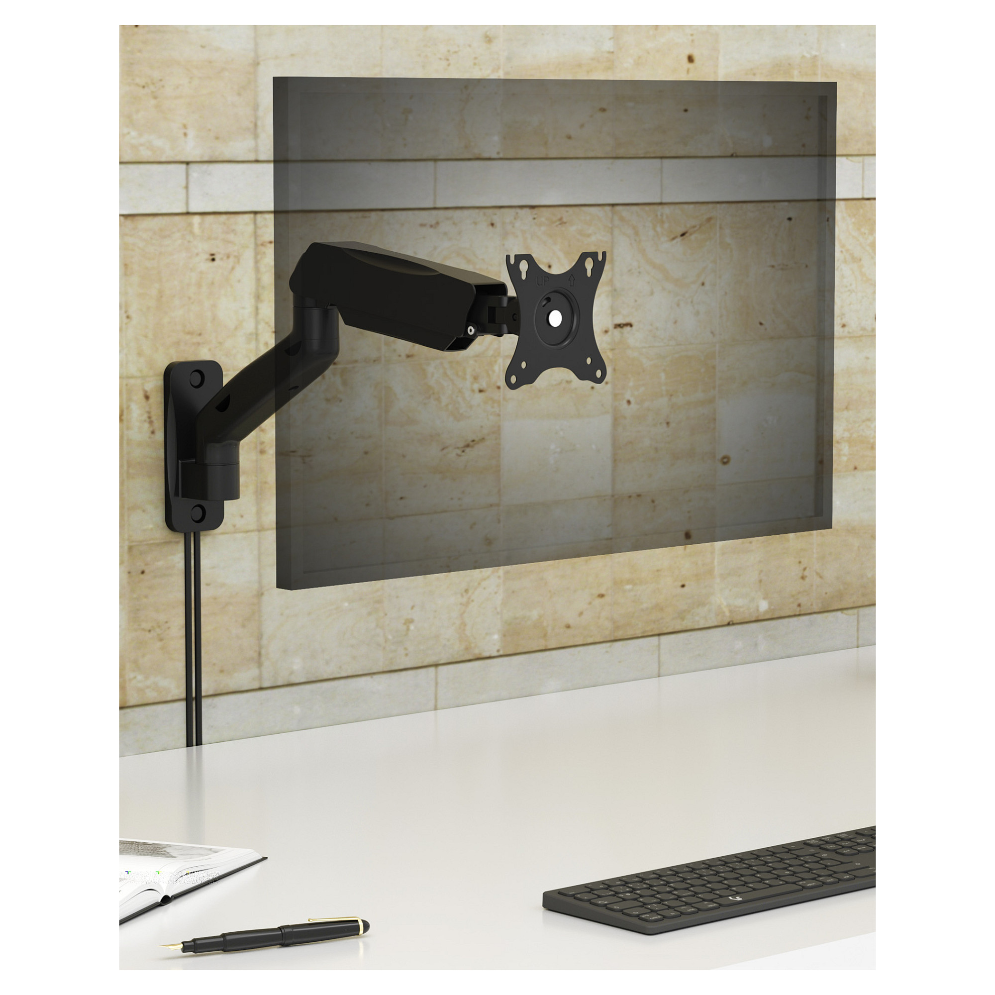 Icybox IB-MS103-W column support for monitors up to 9kg-6