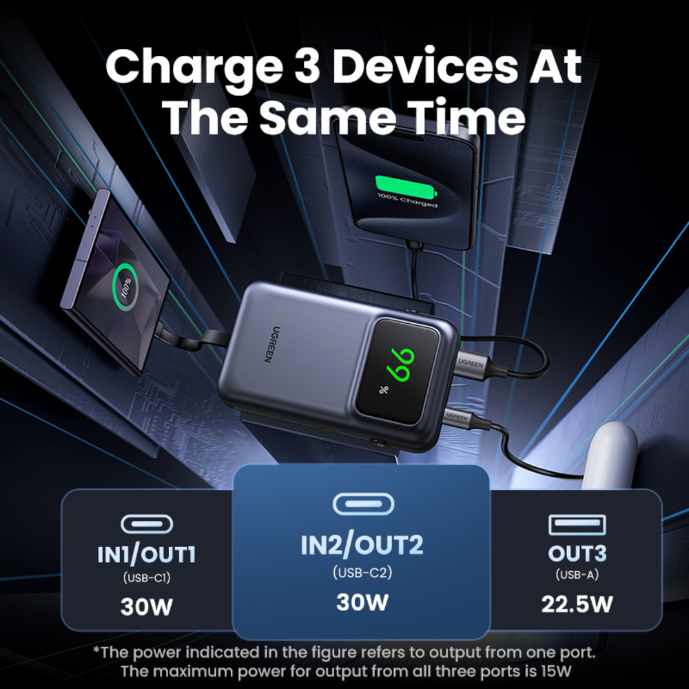 Baterija → UGREEN → Uno 10,000mAh 30W QC prijenosna s ugrađenim USB-C kabelom-6