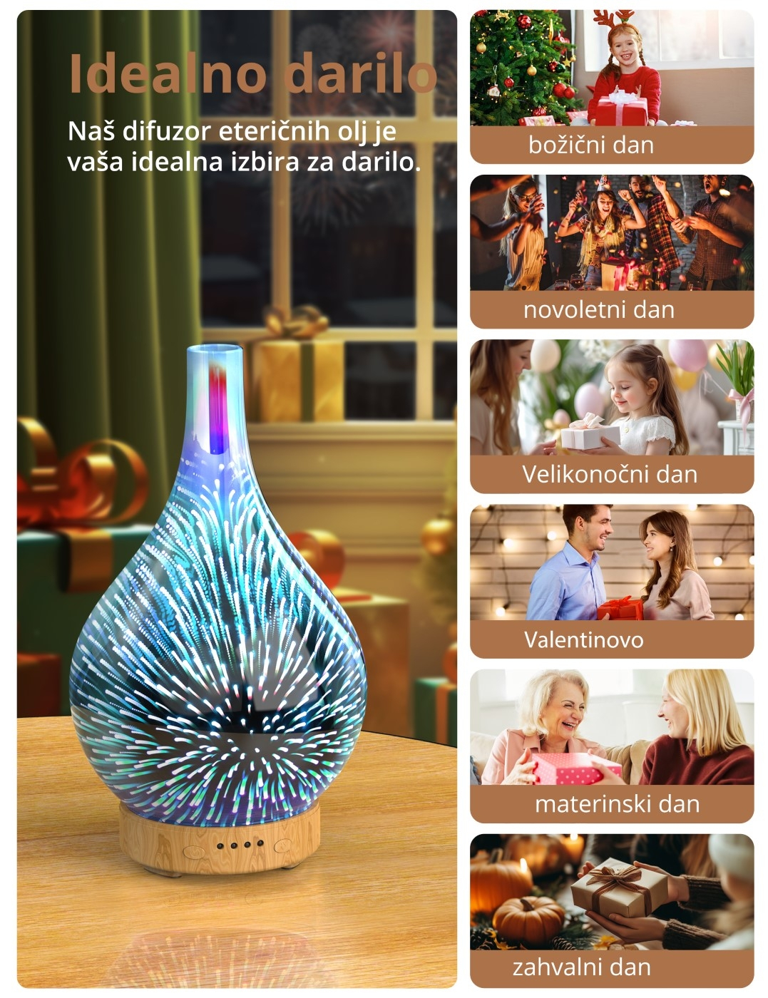 Anjou 3D Oil Diffuser FIREWORKS ADA022-3