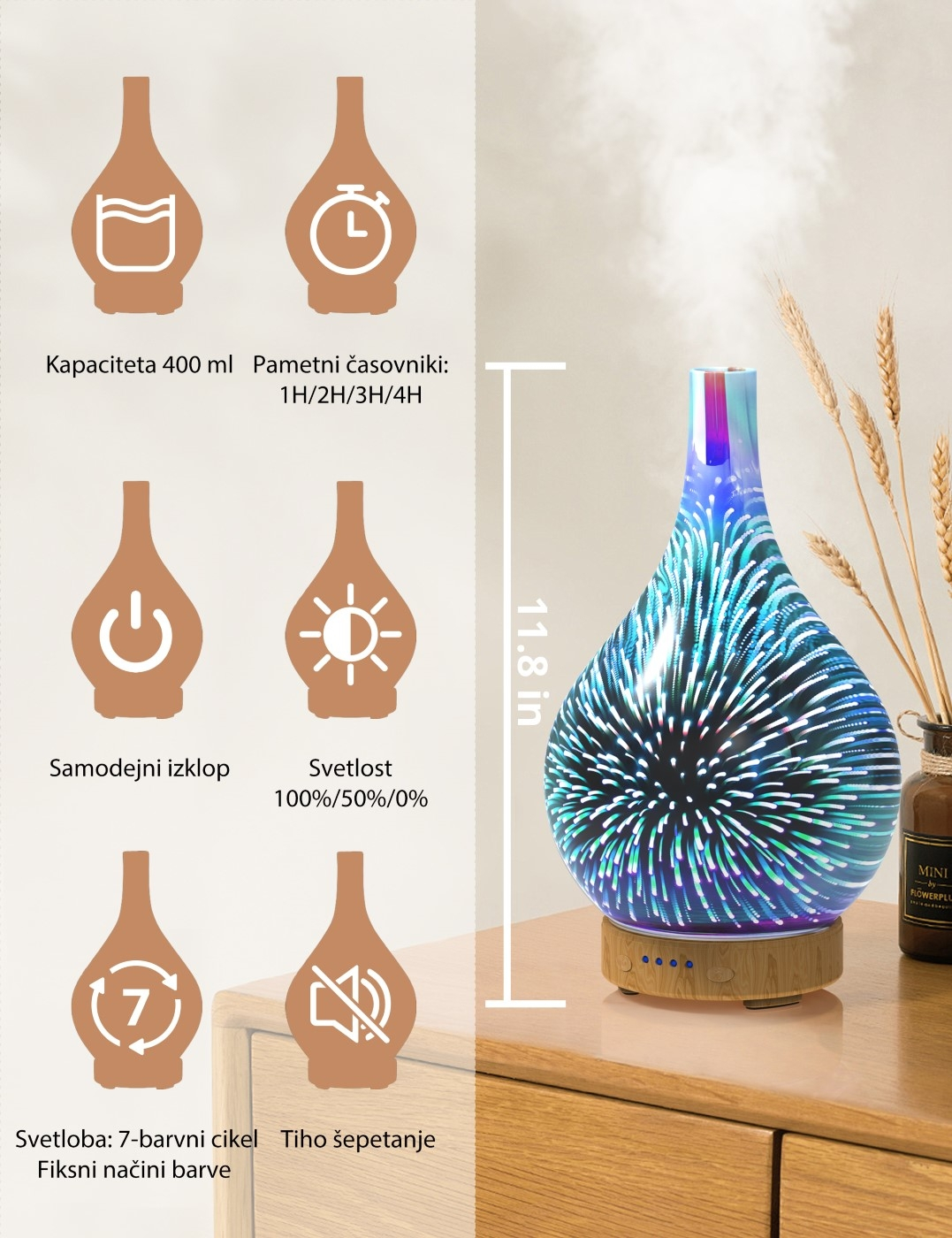 Anjou 3D Oil Diffuser FIREWORKS ADA022-2