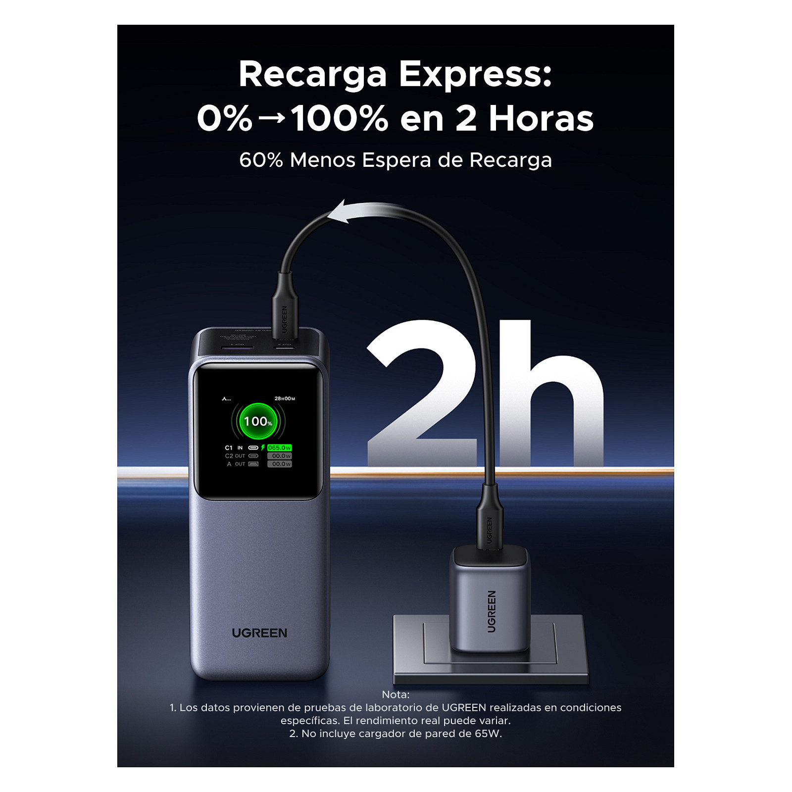 Ugreen portable rechargeable battery 20,000mAh, 130W with smart digital display-37
