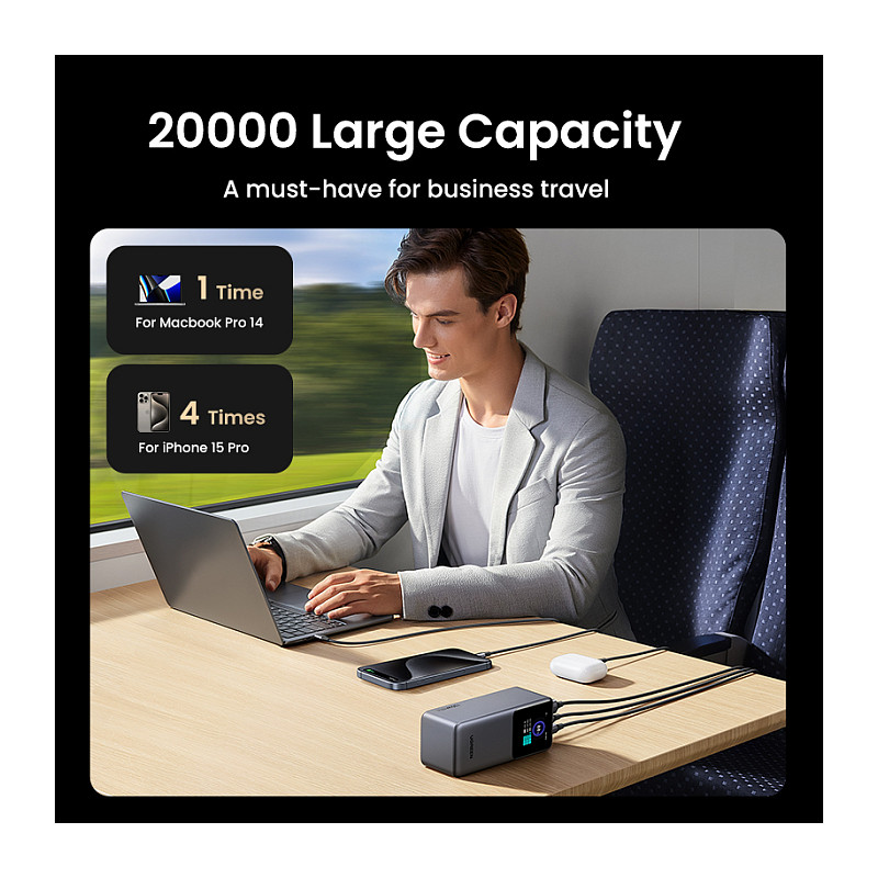 Ugreen portable rechargeable battery 20,000mAh, 130W with smart digital display-30