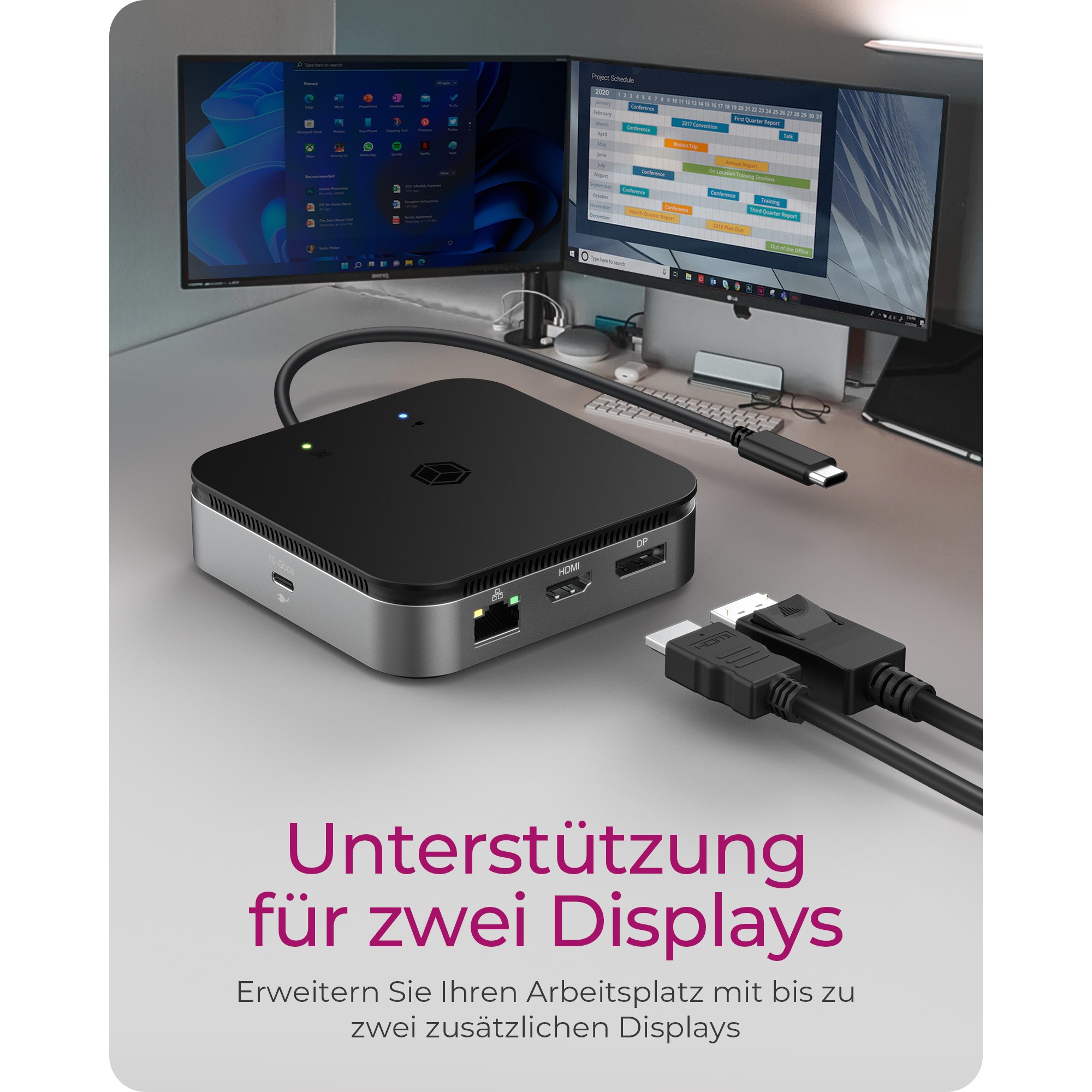 Icybox IB-DK408-C41 USB4 docking station with dual video output 7in1, 60W PowerDelivery power supply-15