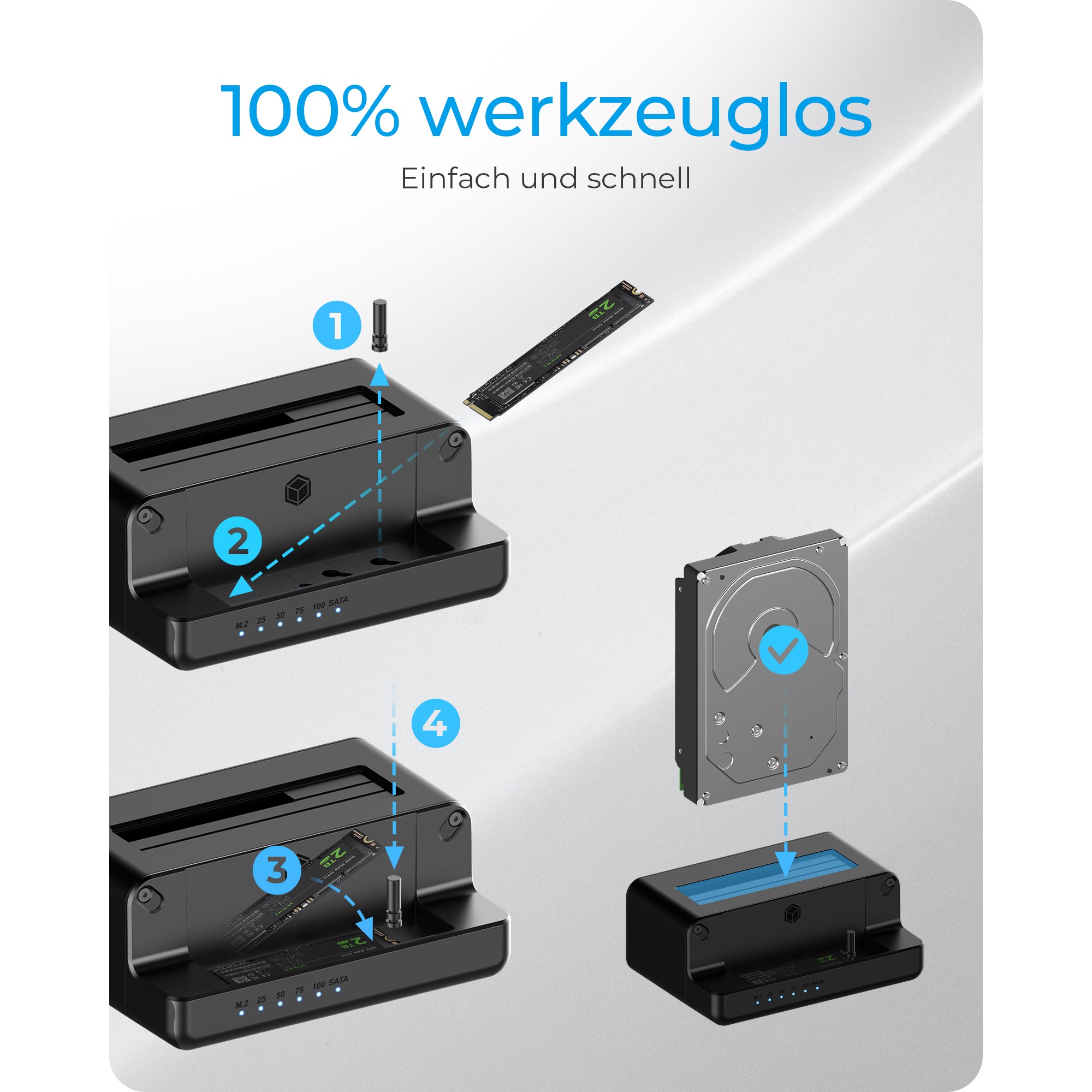 Icybox IB-2914MSCL-C31 docking station and cloning for M.2 NVMe SSD & 2.5''/3.5'' SATA SSD/HDD-18