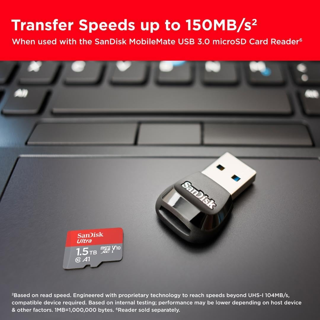 Memorijska kartica SANDISK Ultra microSDXC 1.5TB + SD Adapter UHS-I-3
