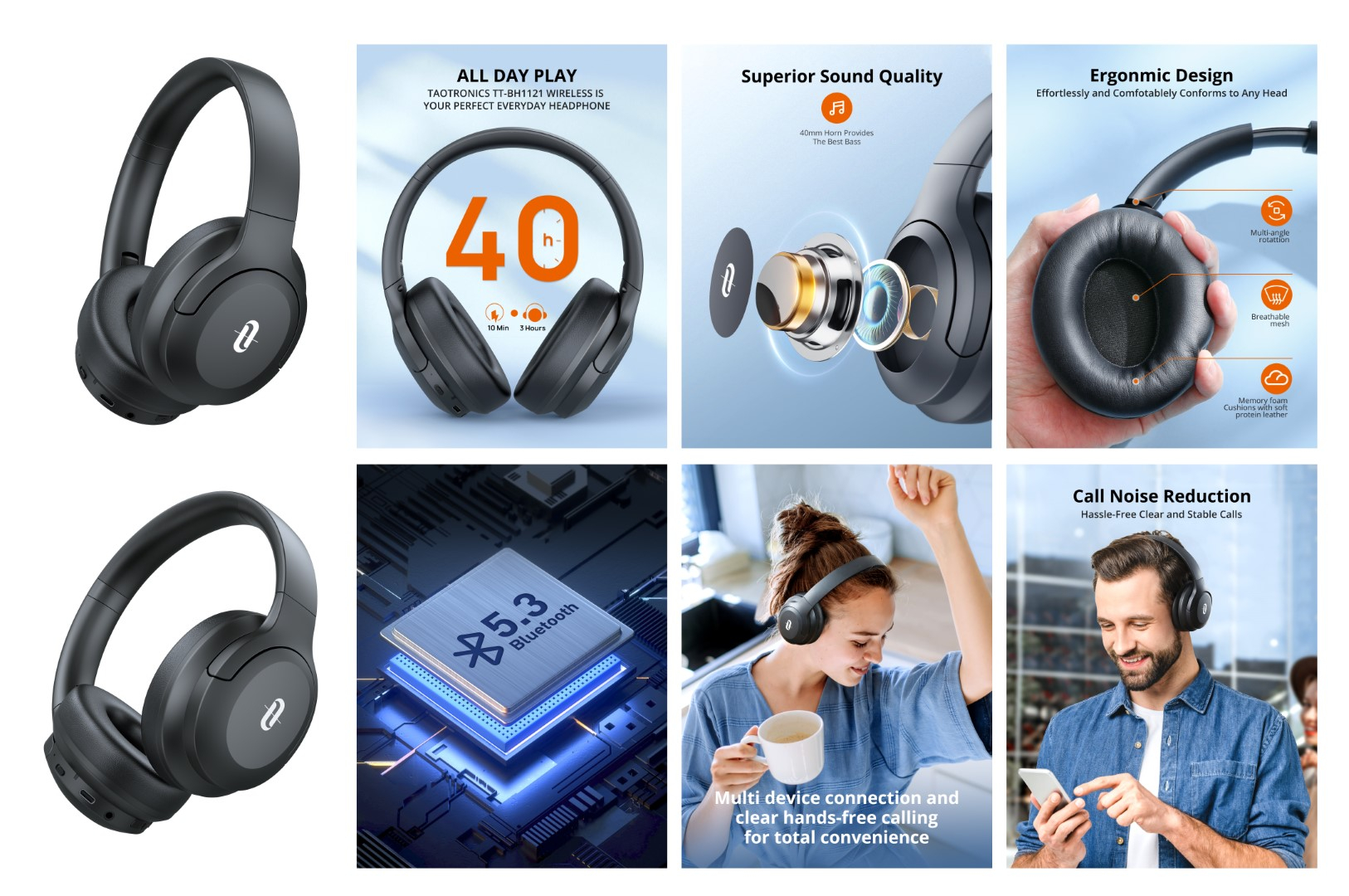 Slušalice TAOTRONICS TT-BH1121 Bluetooth 5.3, 40mm driveri-8