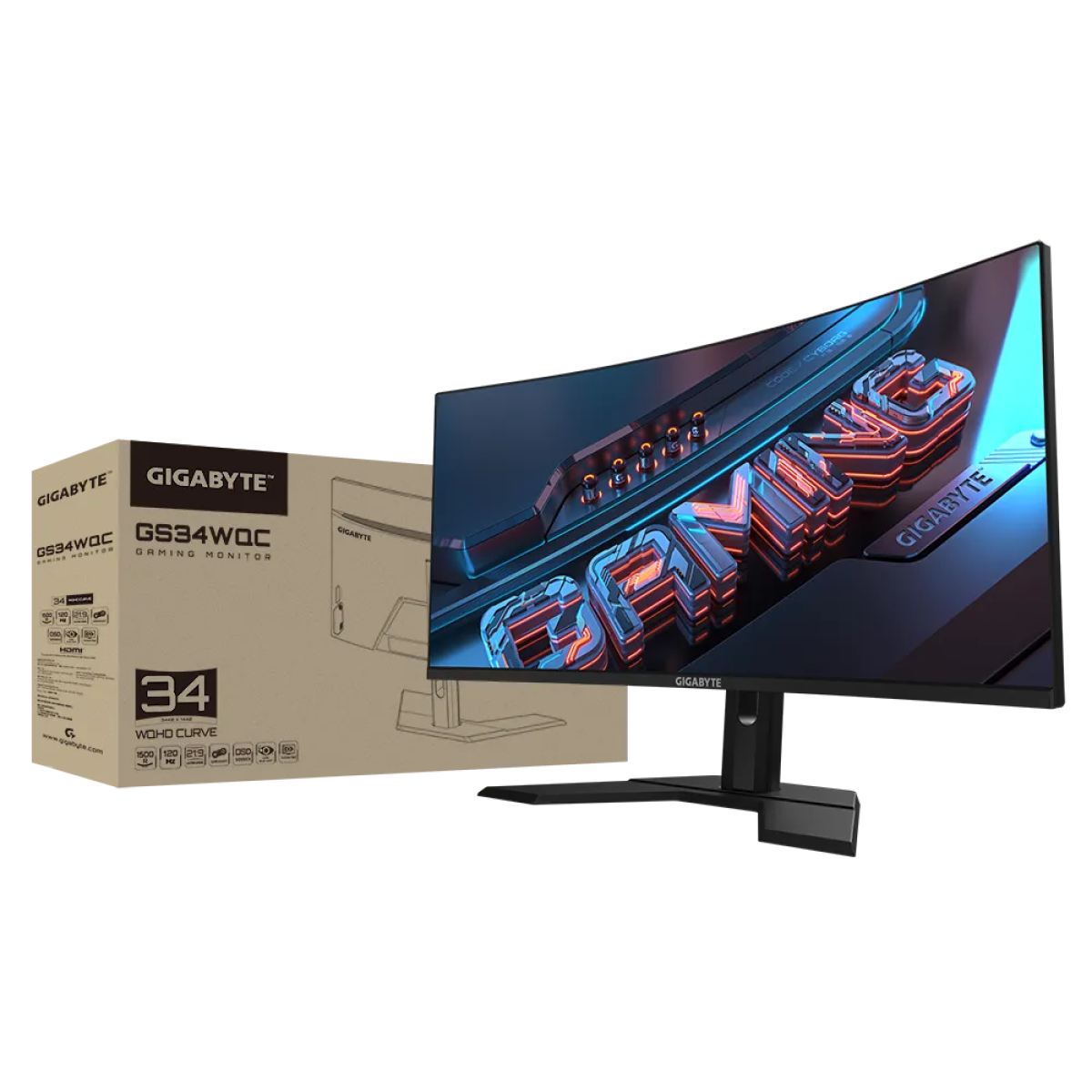 GIGABYTE GS34WQC 34'' Gaming WQHD curved monitor, 3440 x 1440, 1ms, 135Hz, HDR-6