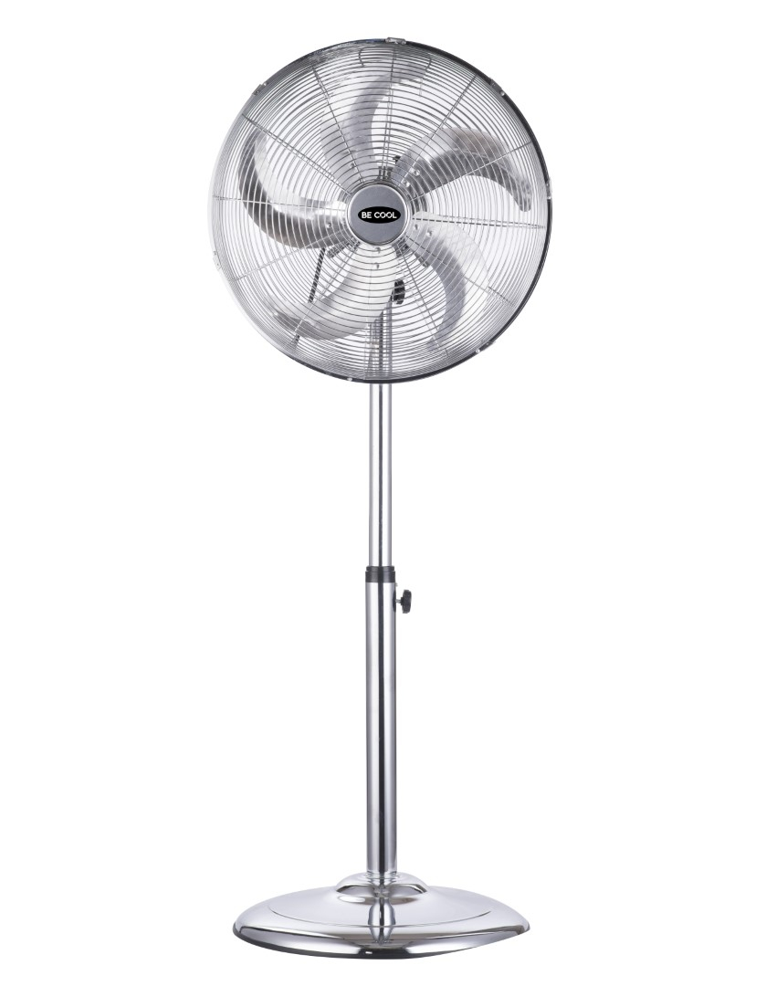 Ventilator BECOOL BC40MSTF2205SS (220-240 V, 50 W, 40 cm, 120 cm, 57 dB(A), 5 lopatica, 3 brzine, rotacija, individualna nagib, krom, stabilna baza)-0