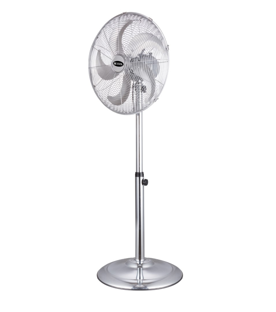 Ventilator BECOOL BC40MSTF2205SS (220-240 V, 50 W, 40 cm, 120 cm, 57 dB(A), 5 lopatica, 3 brzine, rotacija, individualna nagib, krom, stabilna baza)-1