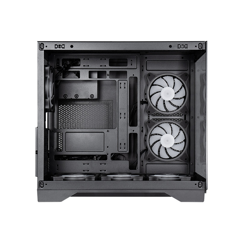 Kućište za računalo CHIEFTEC VISIO USB3.2 Gen2 ATX, crno (ATX/Micro ATX/mini ITX, bez napajanja, 2x3.5" i 2x2.5" unutarnji prostor za diskove, USB3.2 Gen2 Type C, 2 x USB3.0, Audio-out, Mic-In, A-RGB ventilatori)-2