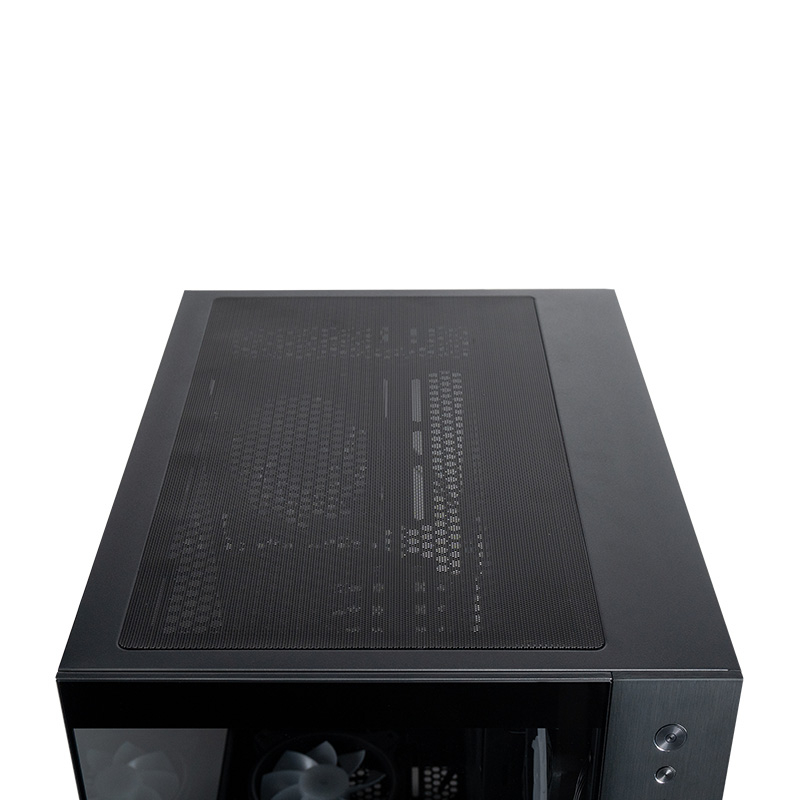 Kućište za računalo CHIEFTEC VISIO USB3.2 Gen2 ATX, crno (ATX/Micro ATX/mini ITX, bez napajanja, 2x3.5" i 2x2.5" unutarnji prostor za diskove, USB3.2 Gen2 Type C, 2 x USB3.0, Audio-out, Mic-In, A-RGB ventilatori)-4