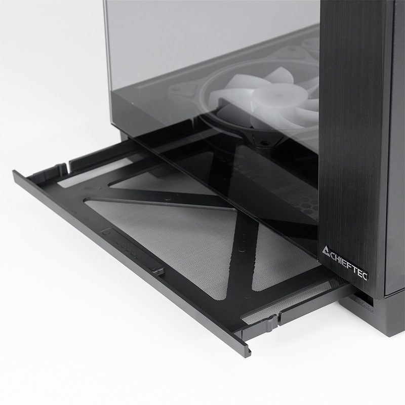 Kućište za računalo CHIEFTEC VISIO USB3.2 Gen2 ATX, crno (ATX/Micro ATX/mini ITX, bez napajanja, 2x3.5" i 2x2.5" unutarnji prostor za diskove, USB3.2 Gen2 Type C, 2 x USB3.0, Audio-out, Mic-In, A-RGB ventilatori)-3
