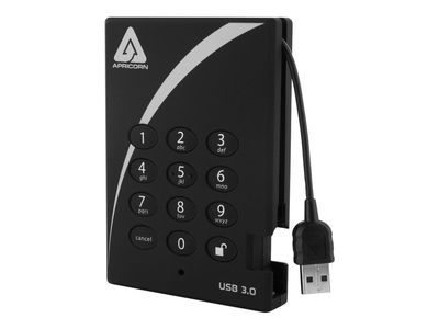 Eksterni tvrdi disk APRICORN Aegis Padlock 3.0 A25-3PL256-2000 (2tb, usb 3.0, crni)-1