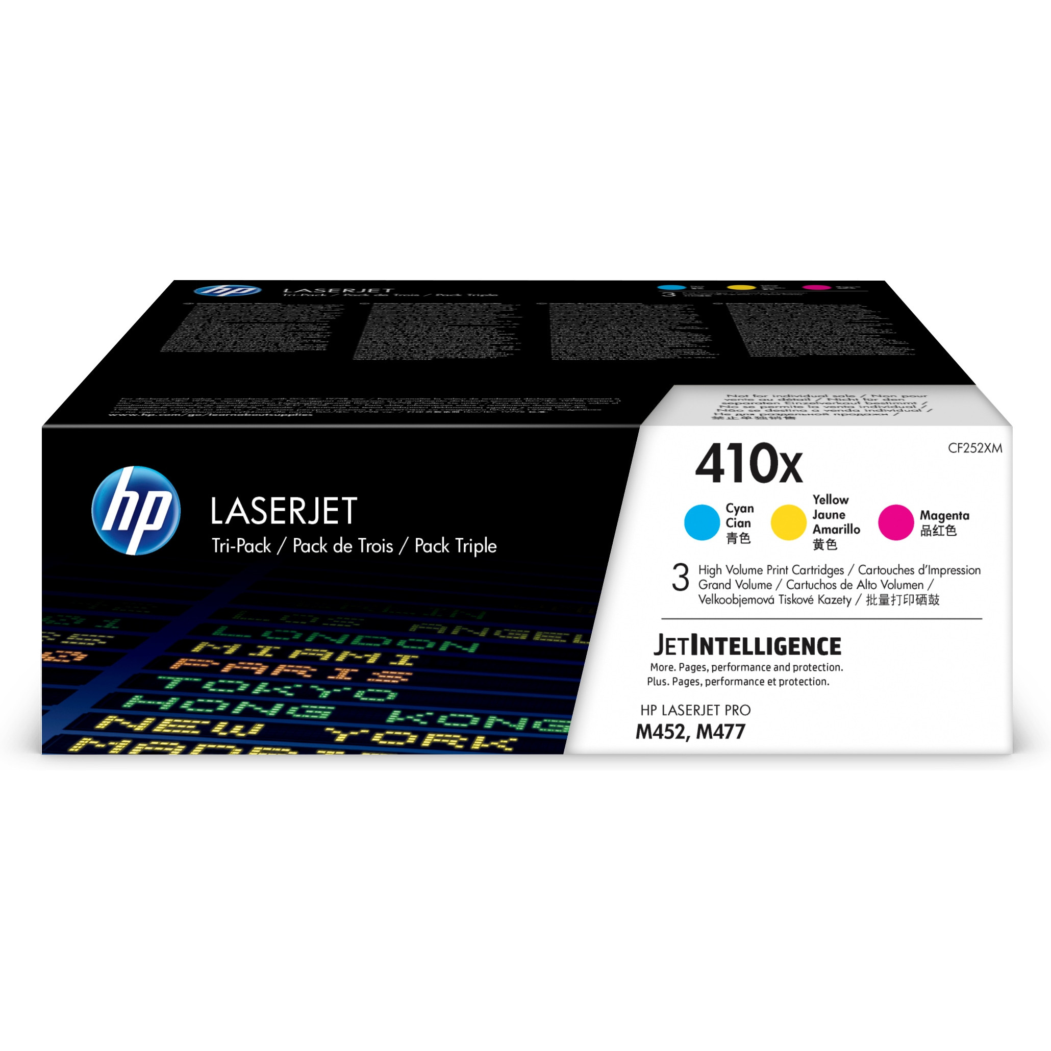 Toner HP 410X (3 komada, visokog prinosa, original, LaserJet, CF252XM) žuta, cijan, magenta-1