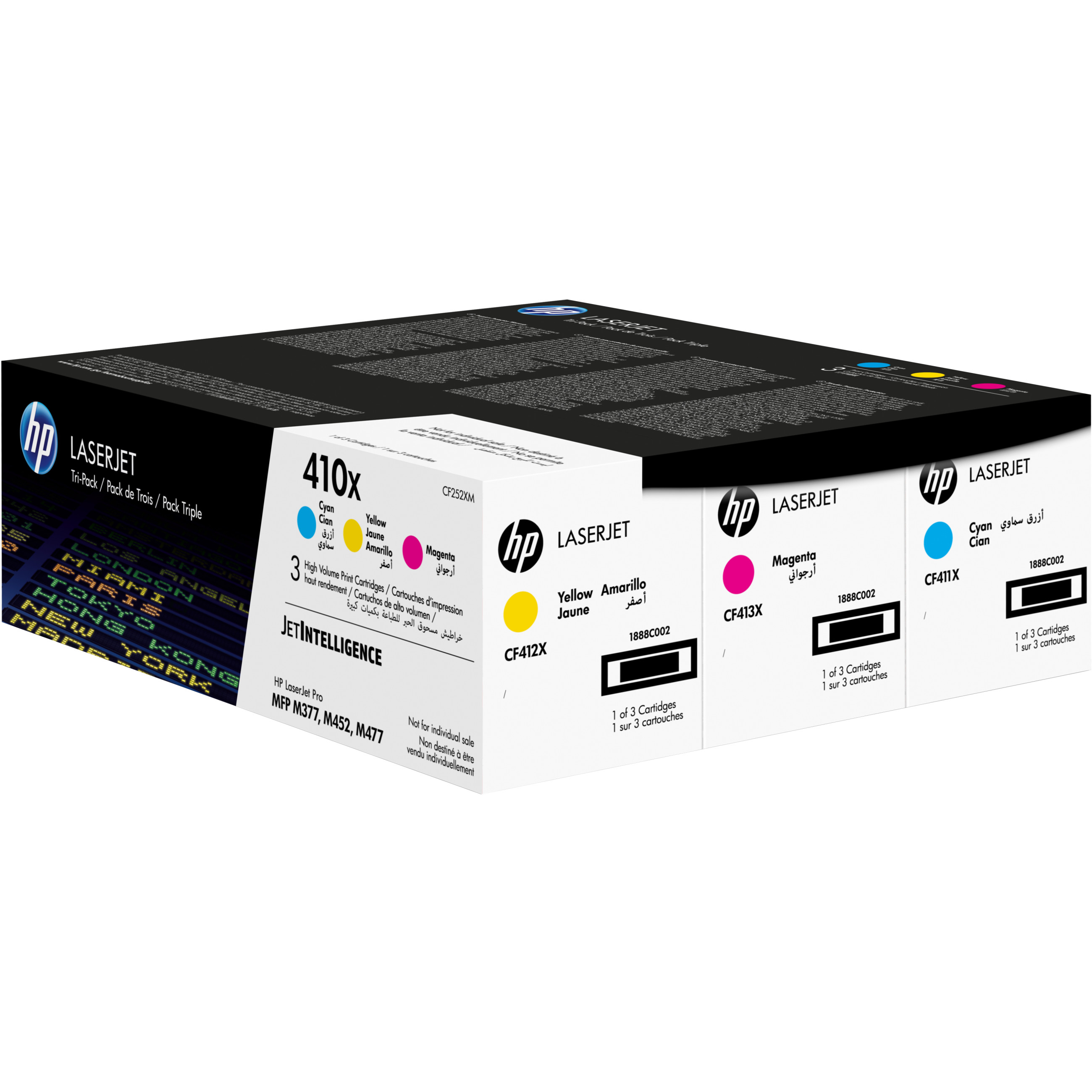 Toner HP 410X (3 komada, visokog prinosa, original, LaserJet, CF252XM) žuta, cijan, magenta-3
