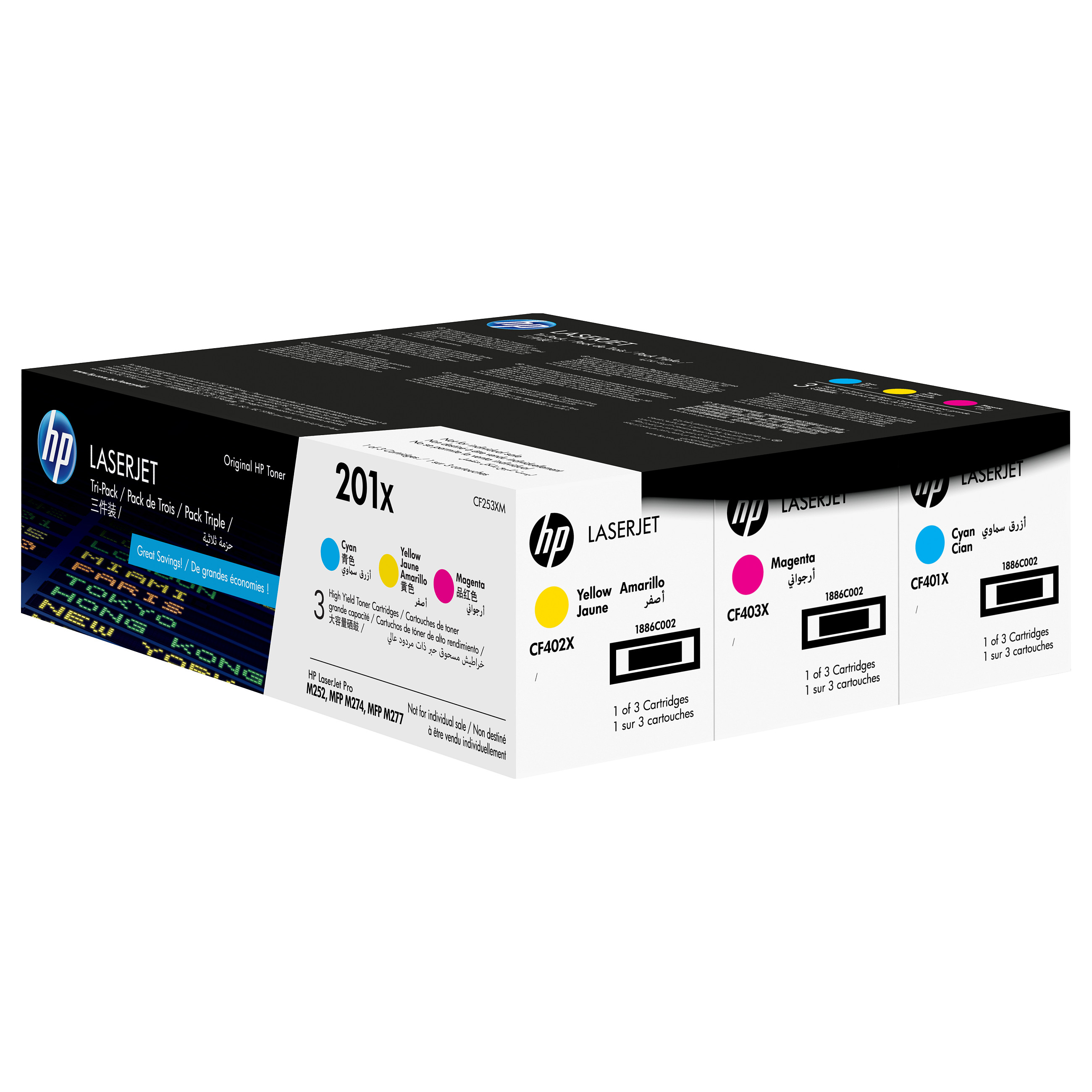 Toner za laserski pisač HP 201X CF253XM (3 komada, visoki kapacitet, original, LaserJet) žuta, cijan, magenta-4