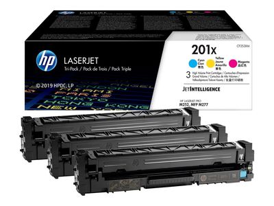 Toner za laserski pisač HP 201X CF253XM (3 komada, visoki kapacitet, original, LaserJet) žuta, cijan, magenta-1
