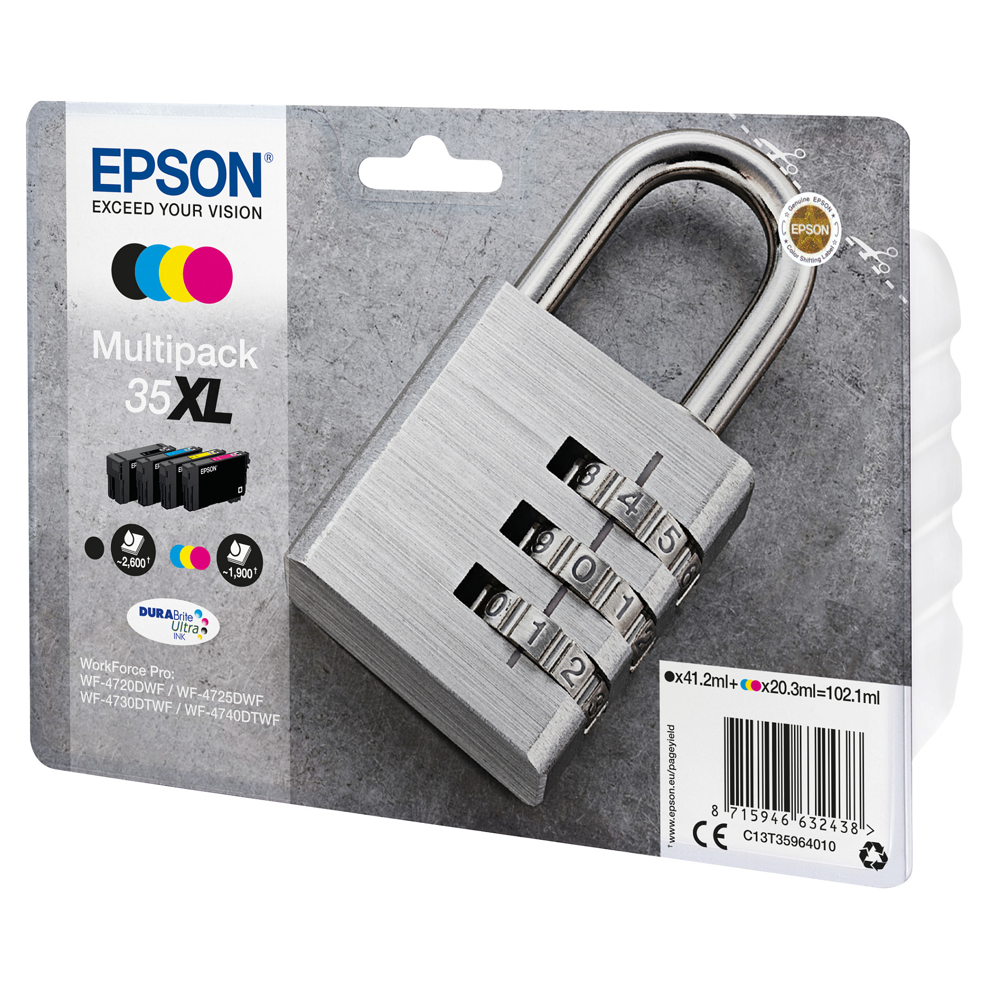 Tinta EPSON DURABrite Ultra Ink Cartridge 35XL (paket od 4 boje, crna, žuta, cijan, magenta)-3