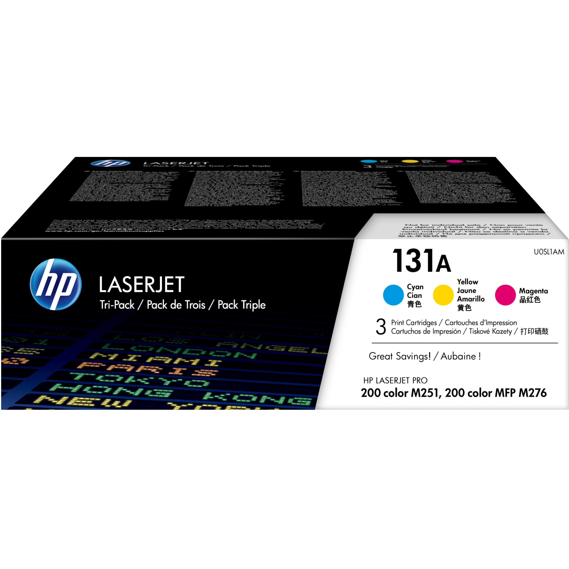 HP 131A - 3-pack - yellow, cyan, magenta - original - LaserJet - toner cartridge (U0SL1AM)-1