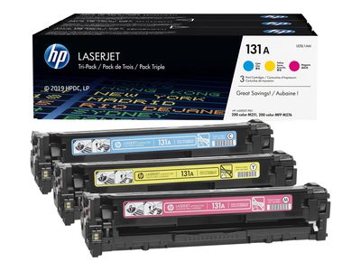 HP 131A - 3-pack - yellow, cyan, magenta - original - LaserJet - toner cartridge (U0SL1AM)-0