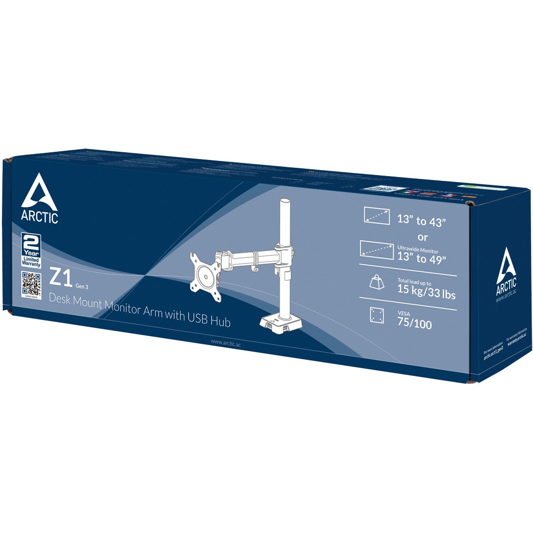 Nosač monitora ARCTIC Z1 (Gen 3, podesiva ruka)-13