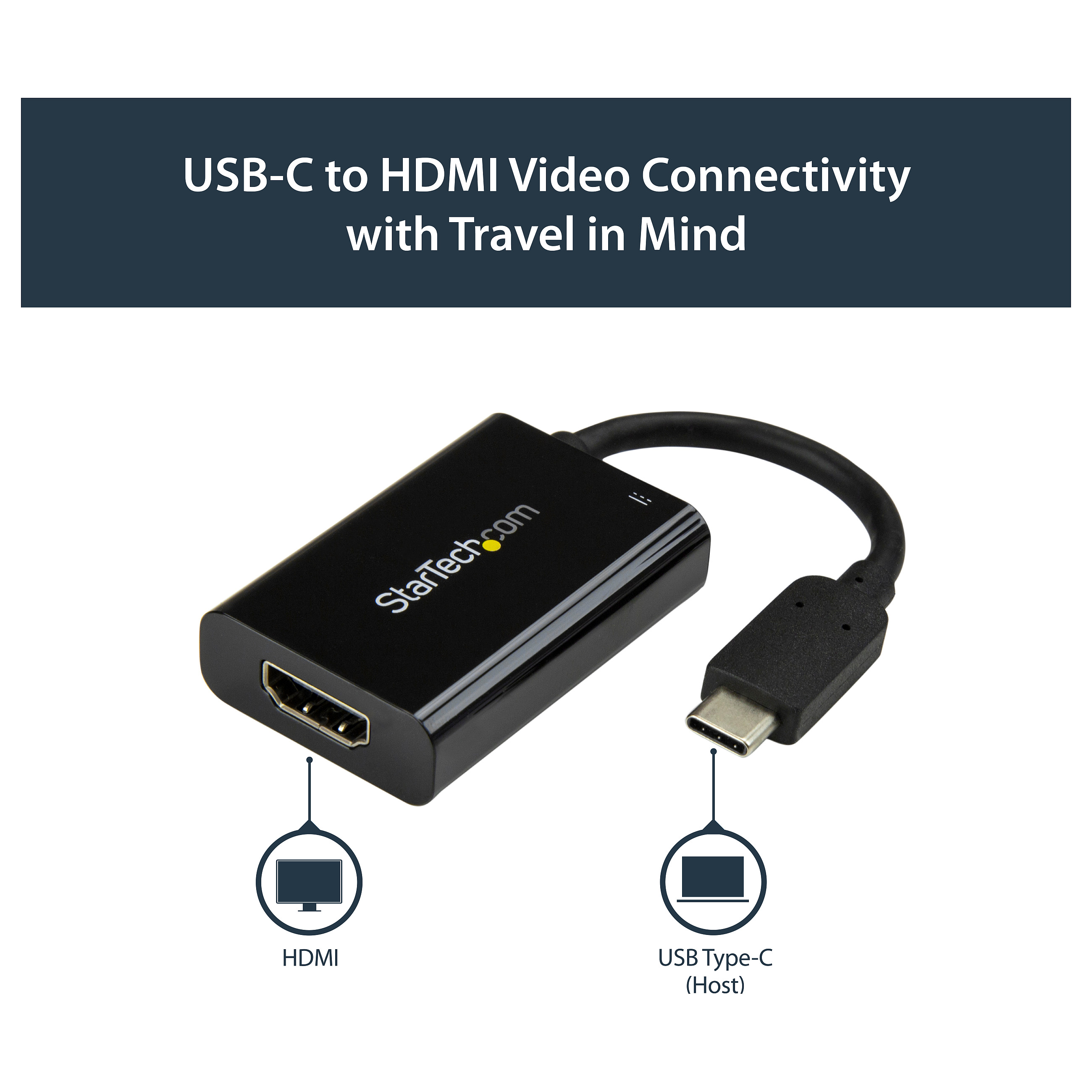 Adapter za vanjski video STARTECH.COM (USB C na HDMI 2.0 Adapter, 4K 60Hz, 60W napajanje putem prijenosa punjenja) crna-16