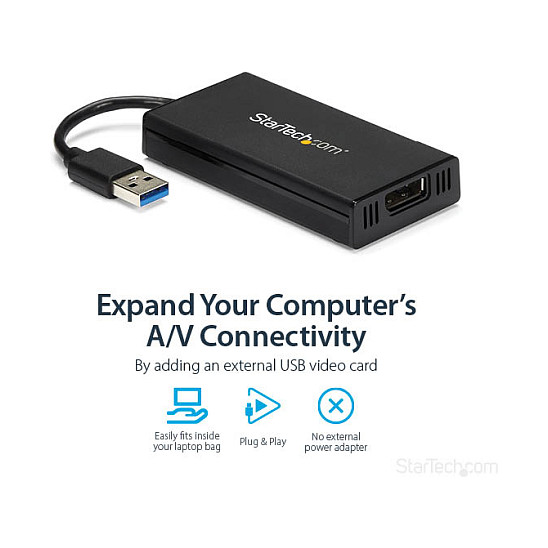 USB 3.0 na DisplayPort adapter STARTECH.COM (DisplayLink certificiran, 4K 30Hz, USB / DisplayPort adapter, TAA kompatibilan, 9 m)-10
