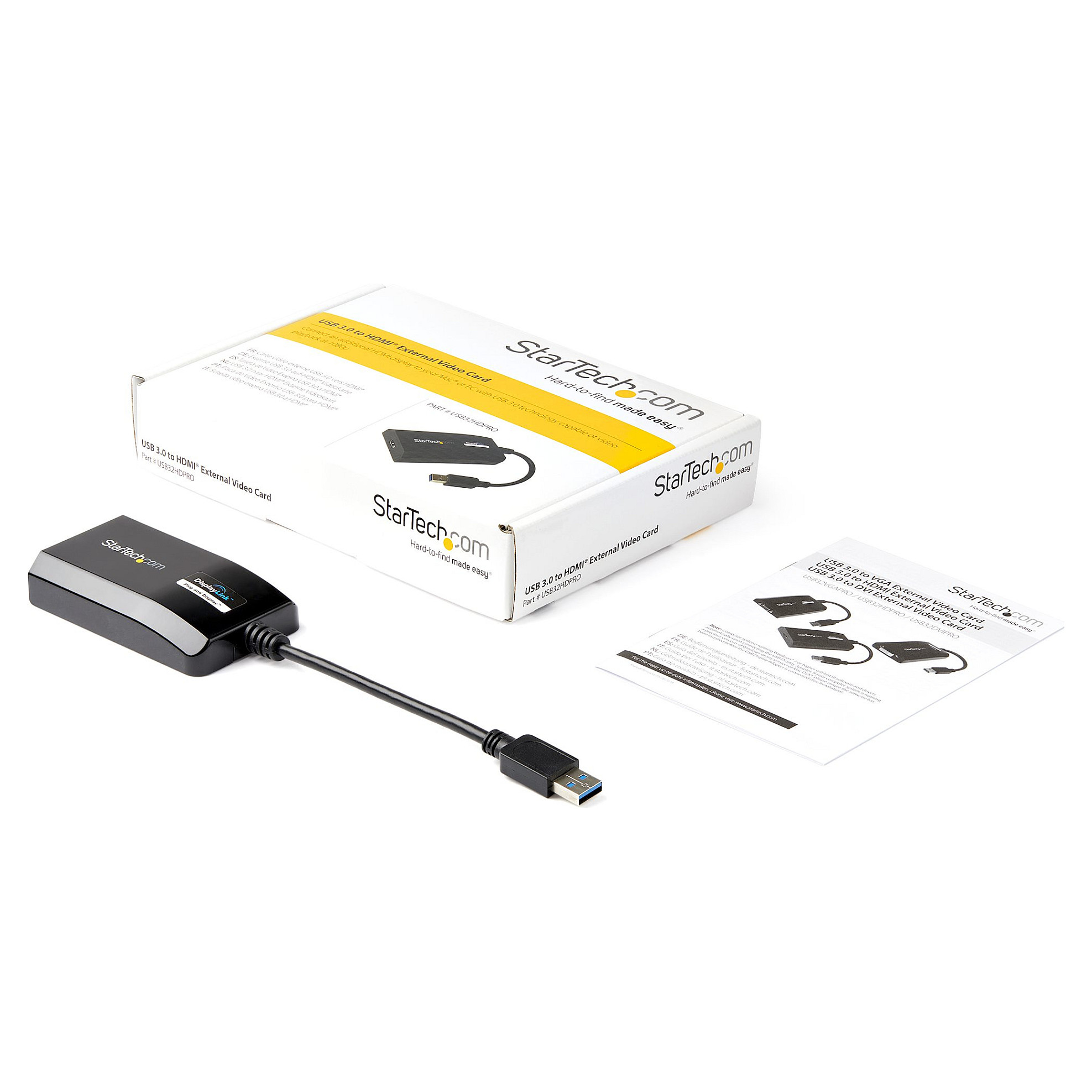 USB 3.0 na HDMI vanjski video adapter STARTECH.COM USB32HDPRO (DisplayLink certificiran, 1920x1200, višemonitorski grafički adapter, podržava Mac i Windows,-10