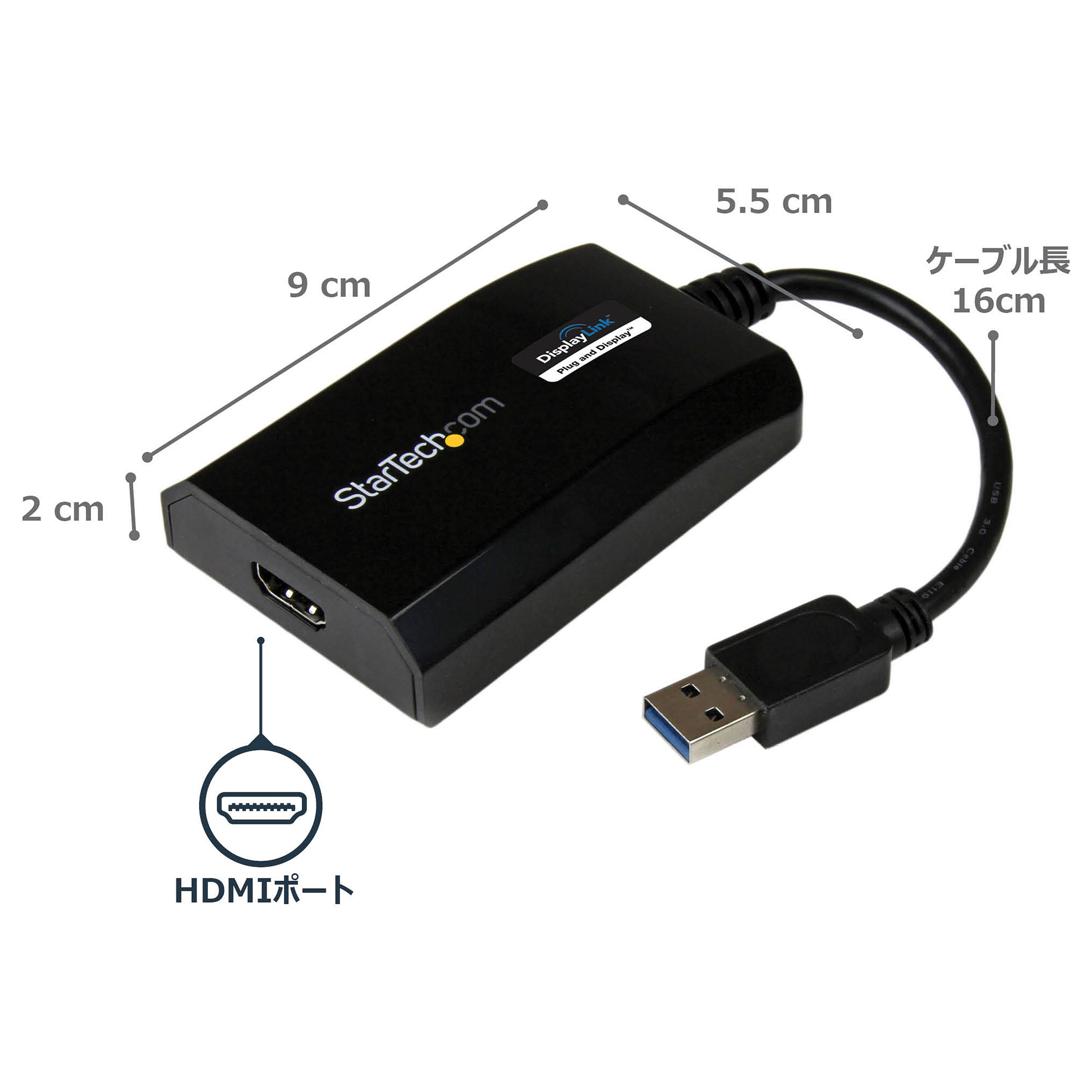 USB 3.0 na HDMI vanjski video adapter STARTECH.COM USB32HDPRO (DisplayLink certificiran, 1920x1200, višemonitorski grafički adapter, podržava Mac i Windows,-12